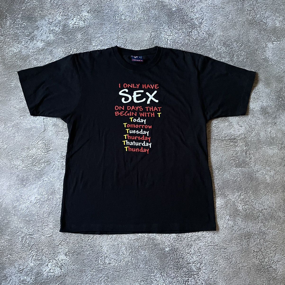 Vintage Vintage Y2K Graphic Tee Adult Humor Streetwear Black Slim XL Size US XL / EU 56 / 4 - 3 Thumbnail