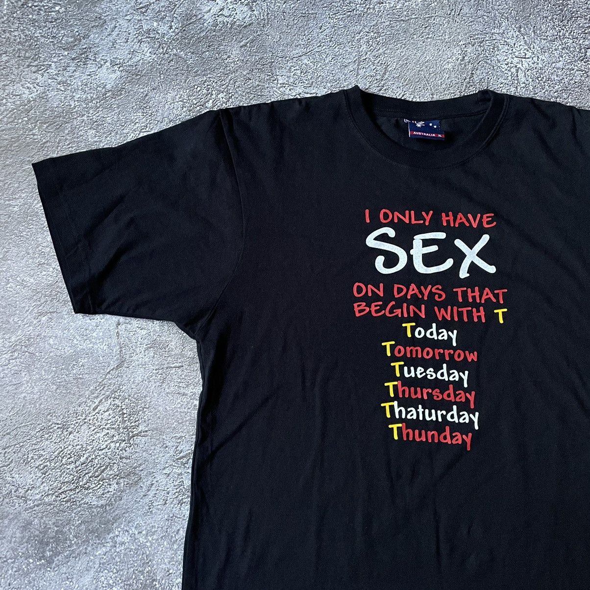 Vintage Vintage Y2K Graphic Tee Adult Humor Streetwear Black Slim XL Size US XL / EU 56 / 4 - 5 Thumbnail