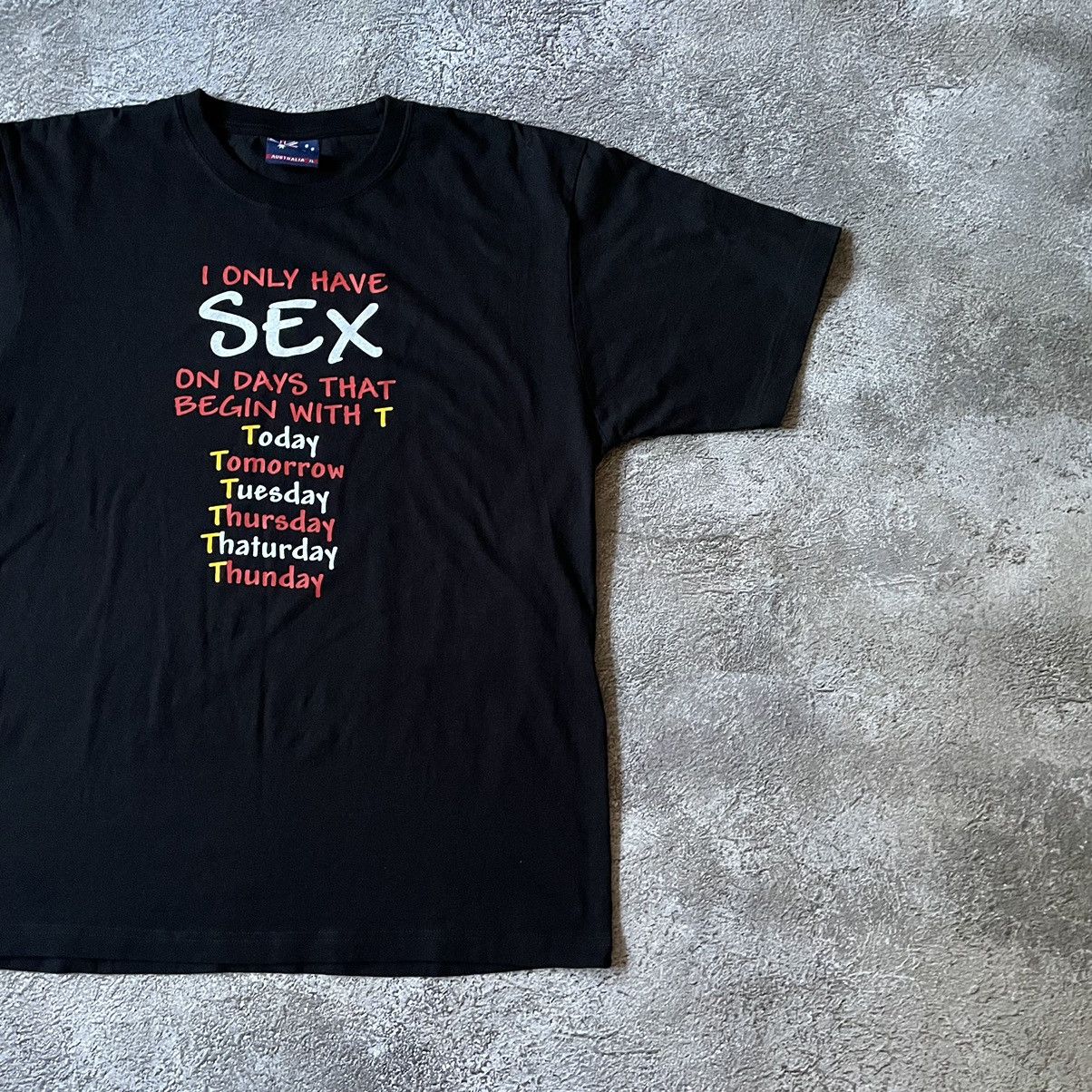 Vintage Vintage Y2K Graphic Tee Adult Humor Streetwear Black Slim XL Size US XL / EU 56 / 4 - 4 Thumbnail