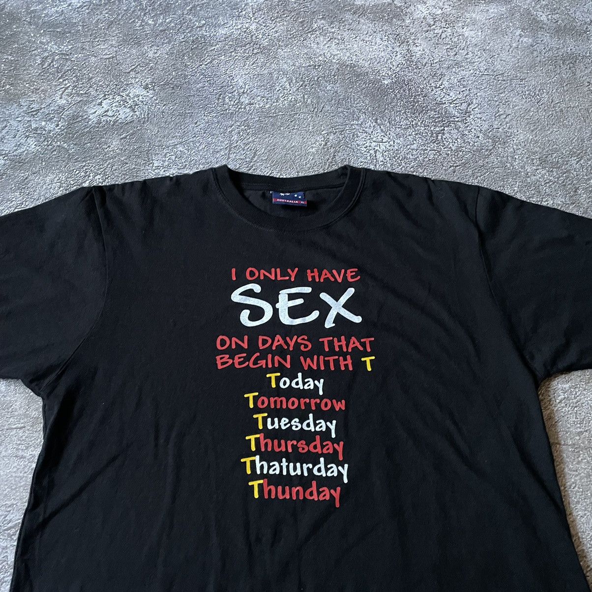 Vintage Vintage Y2K Graphic Tee Adult Humor Streetwear Black Slim XL Size US XL / EU 56 / 4 - 6 Thumbnail