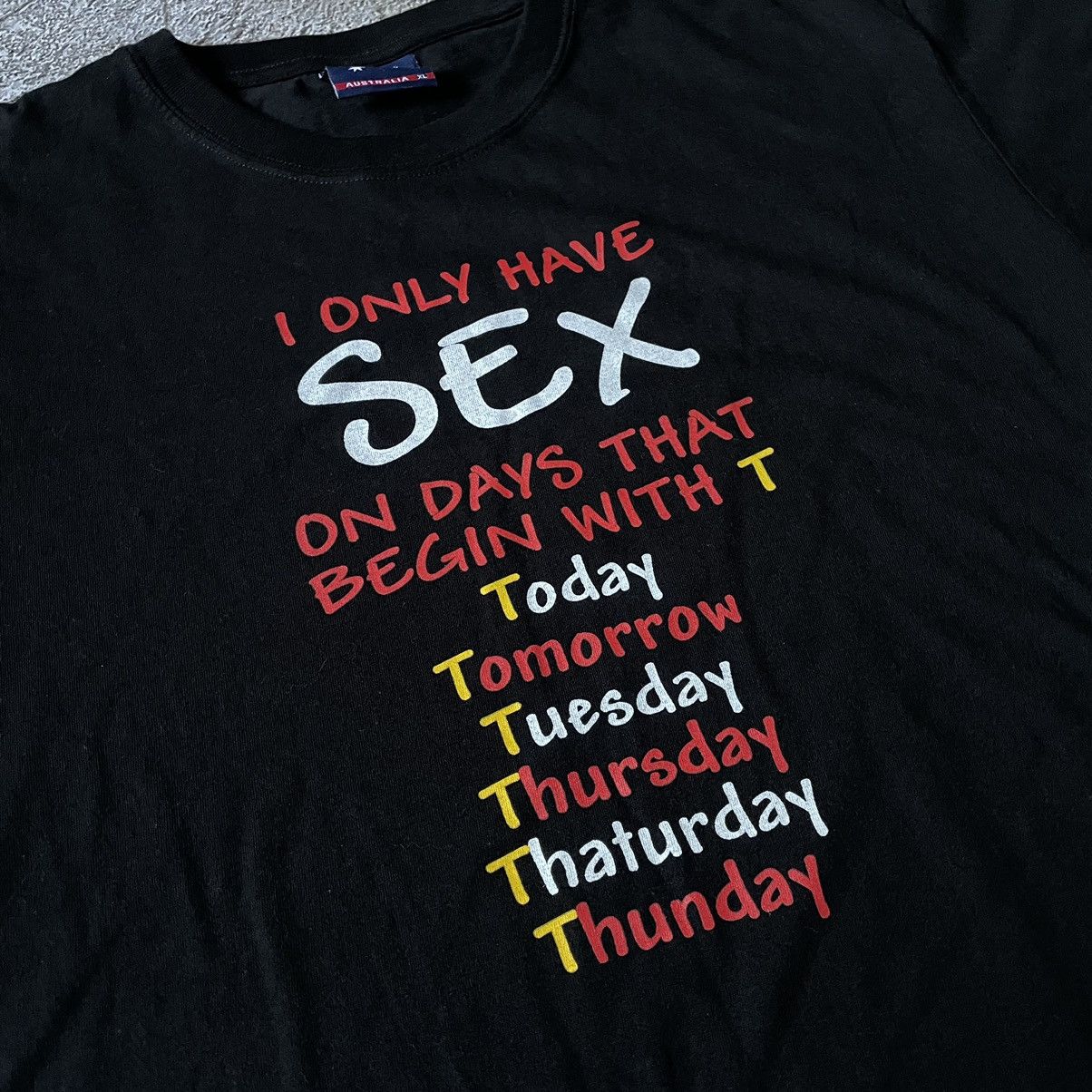 Vintage Vintage Y2K Graphic Tee Adult Humor Streetwear Black Slim XL Size US XL / EU 56 / 4 - 2 Thumbnail