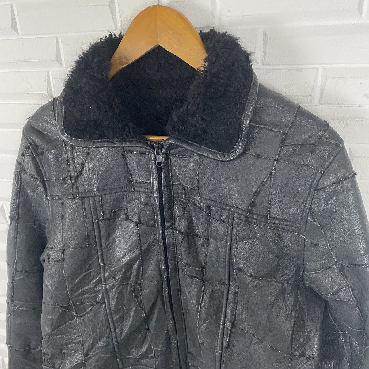 Japanese Brand JAPANESE BRAND PATCHWORK CROPPED LEATHER JACKET Size US M / EU 48-50 / 2 - 6 Thumbnail