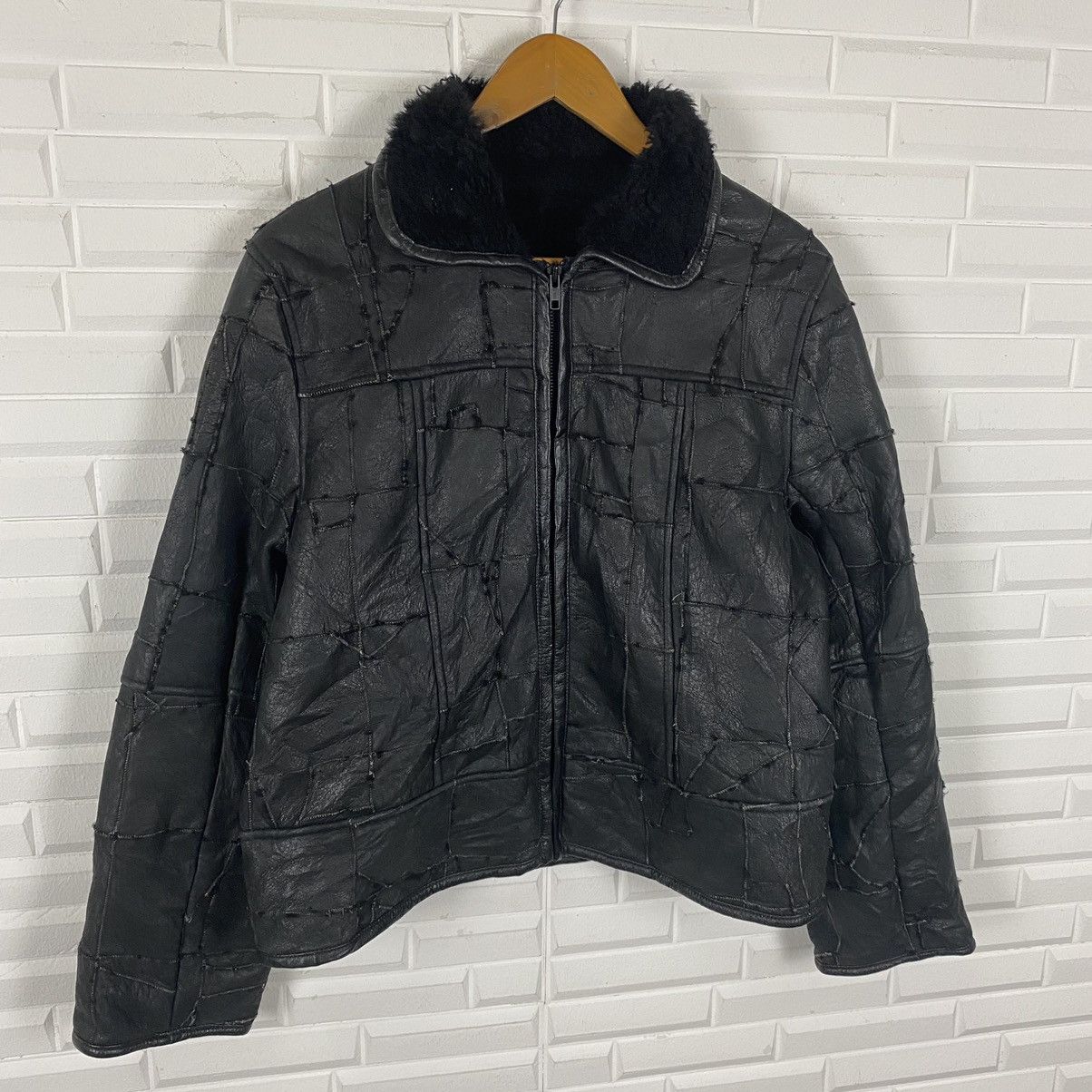 Japanese Brand JAPANESE BRAND PATCHWORK CROPPED LEATHER JACKET Size US M / EU 48-50 / 2 - 4 Thumbnail