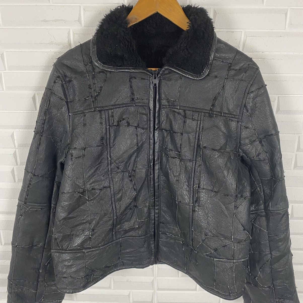 Japanese Brand JAPANESE BRAND PATCHWORK CROPPED LEATHER JACKET Size US M / EU 48-50 / 2 - 5 Thumbnail