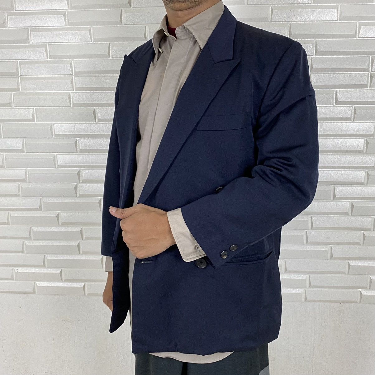Yohji Yamamoto Y's for men double breast blazer jacket Size US M / EU 48-50 / 2 - 9 Thumbnail