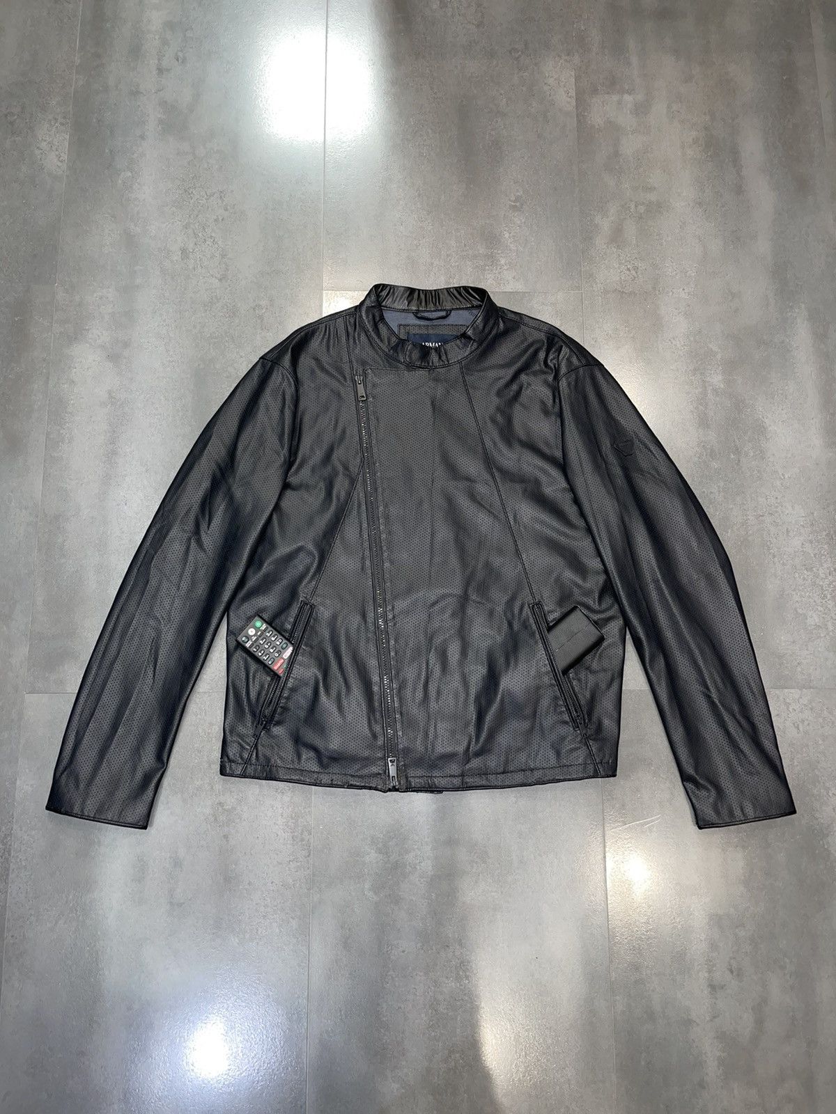 Armani Asymetrical Biker Leather Jacket