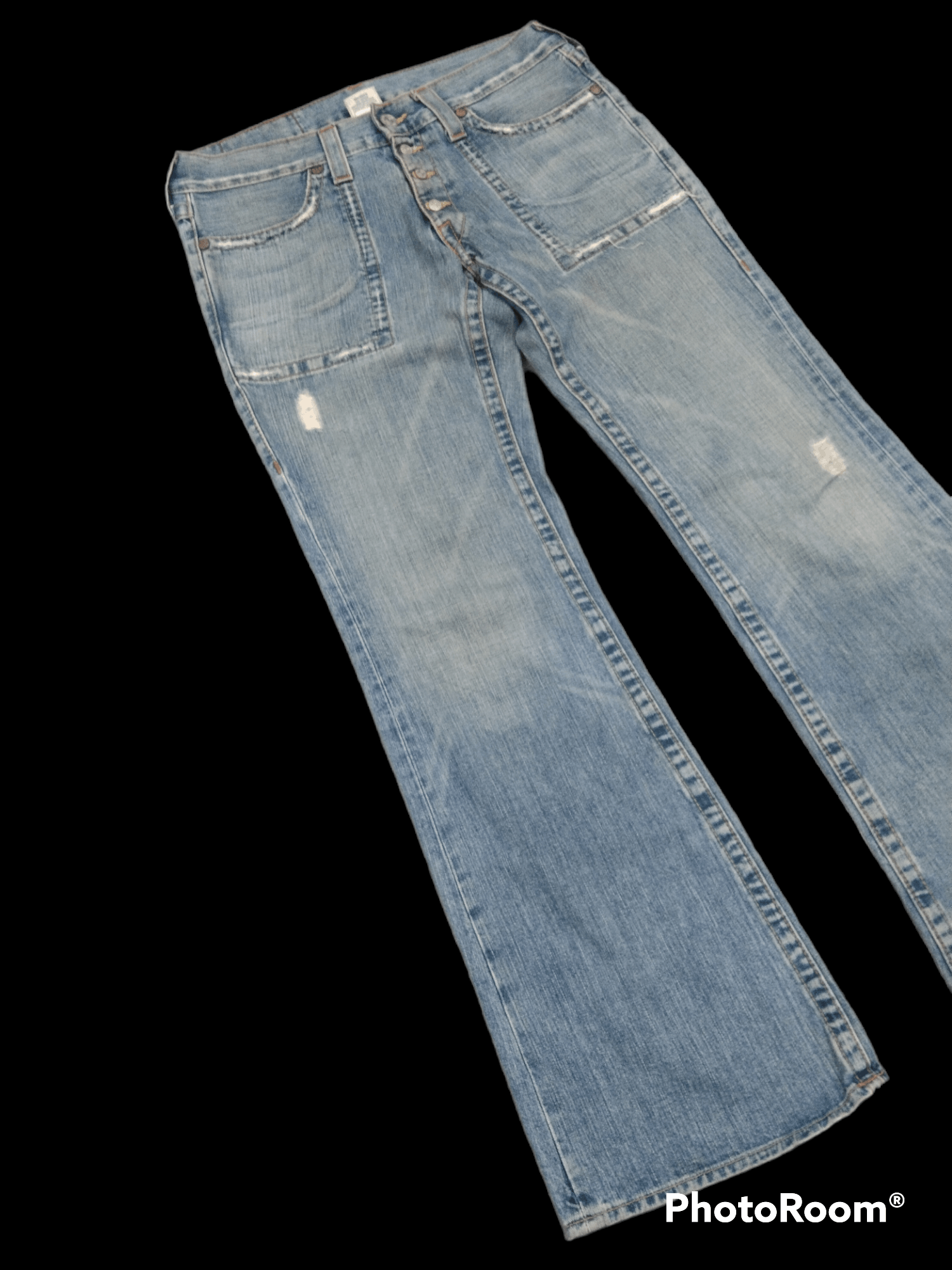 True Religion FLARED🔥DISTRESSED RARE BUSHPANTS T.RELGION DENIM PANTS Size US 33 - 1 Thumbnail