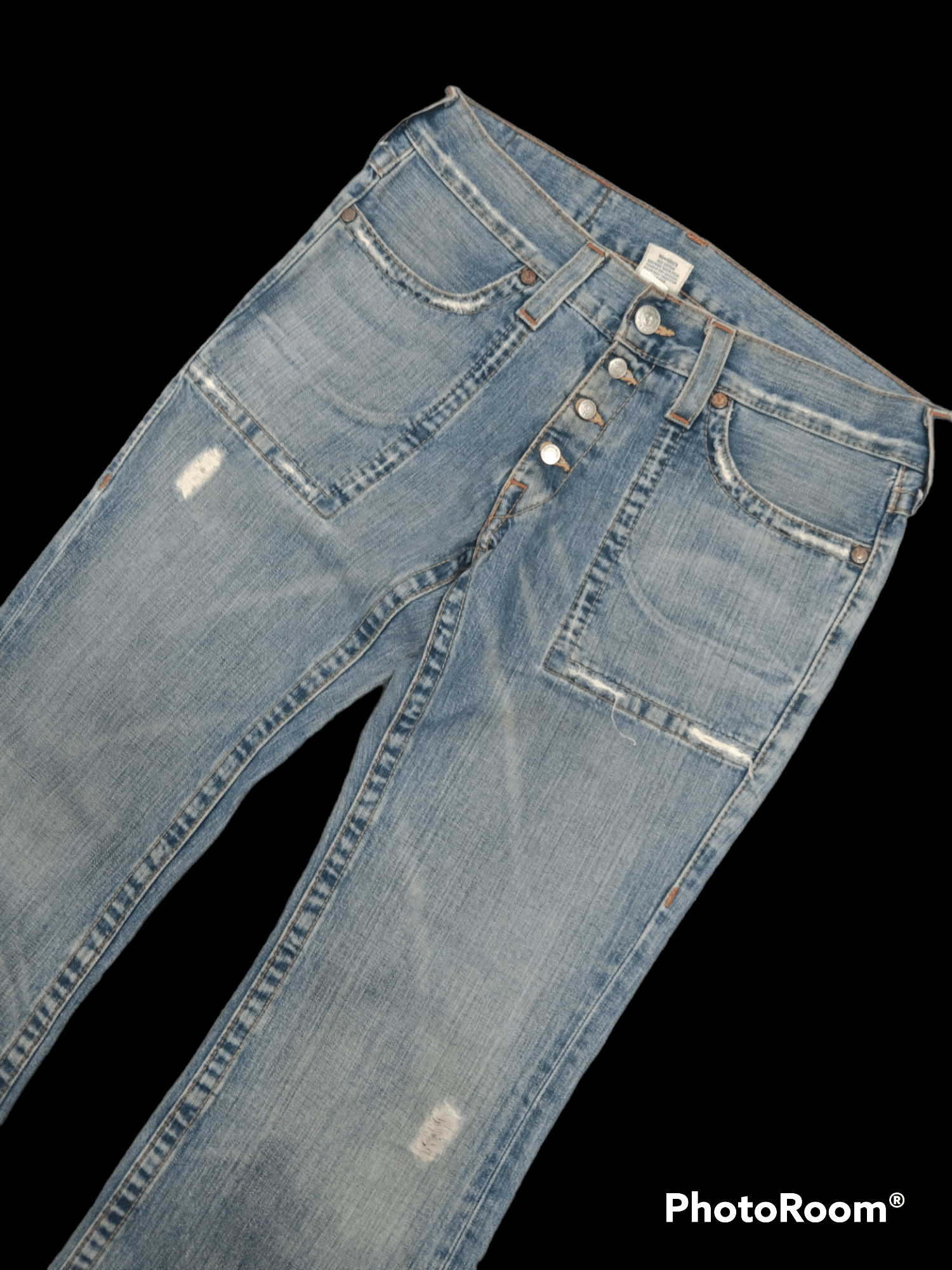 True Religion FLARED🔥DISTRESSED RARE BUSHPANTS T.RELGION DENIM PANTS Size US 33 - 6 Thumbnail