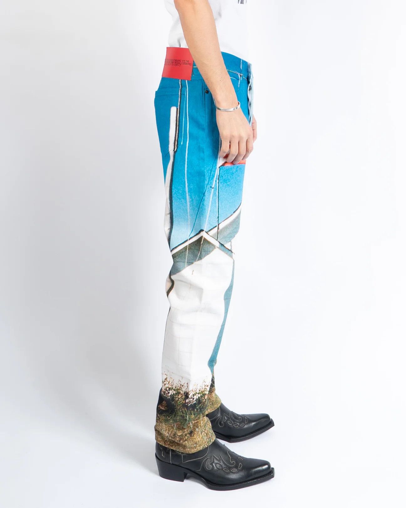 Calvin Klein 205W39NYC × Raf Simons Schoolhouse Printed Denim Size US 31 - 3 Thumbnail
