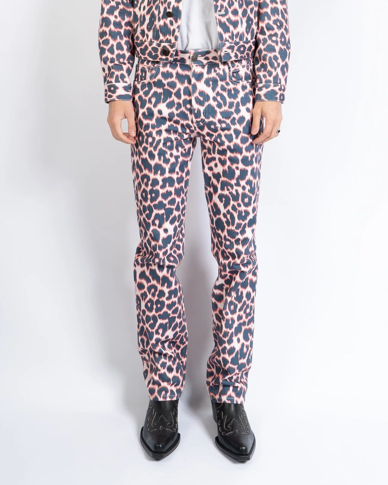 Calvin Klein 205W39NYC × Raf Simons Animal Printed Trousers Leather Patch Denim Size US 30 / EU 46 - 5 Thumbnail