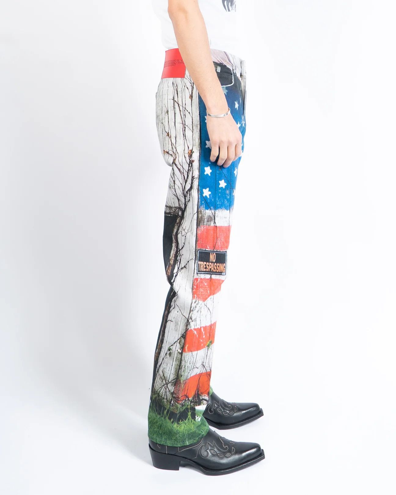 American Flag Printed Denim