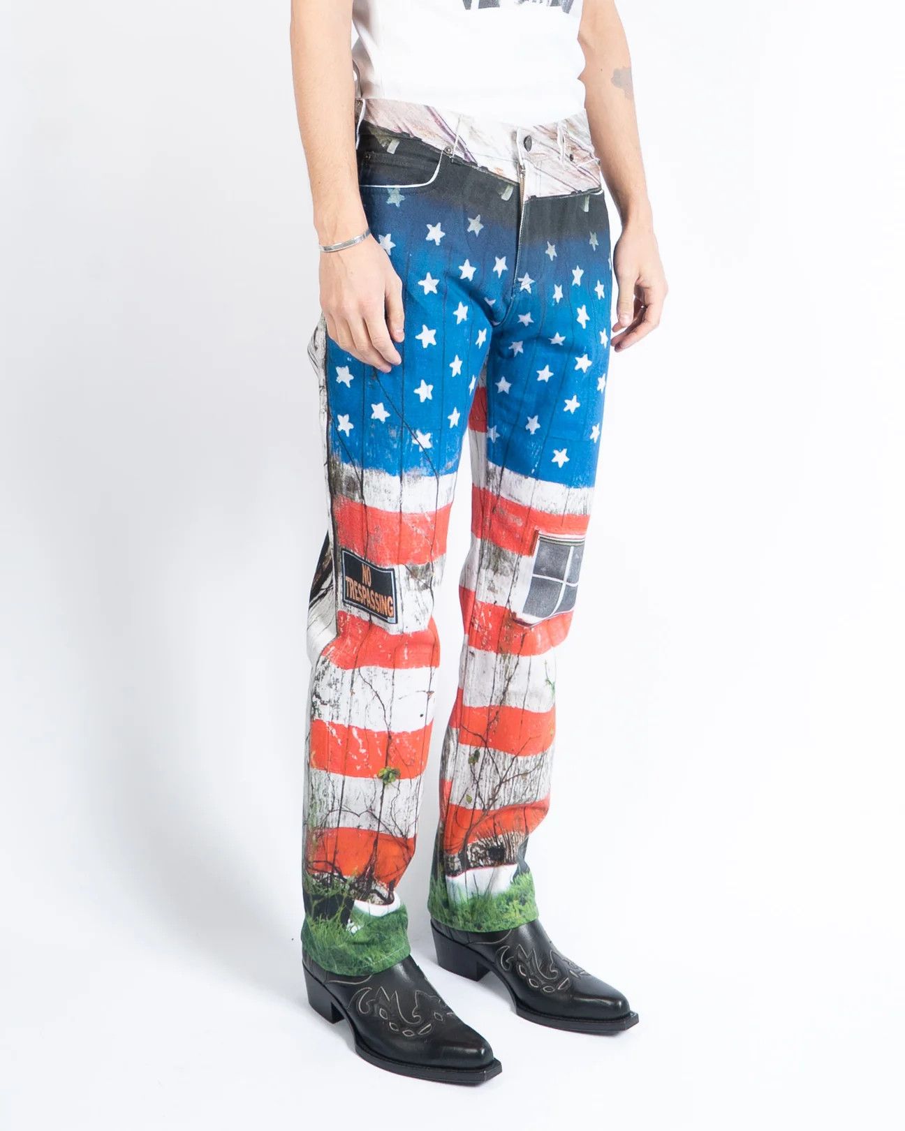 American Flag Printed Denim