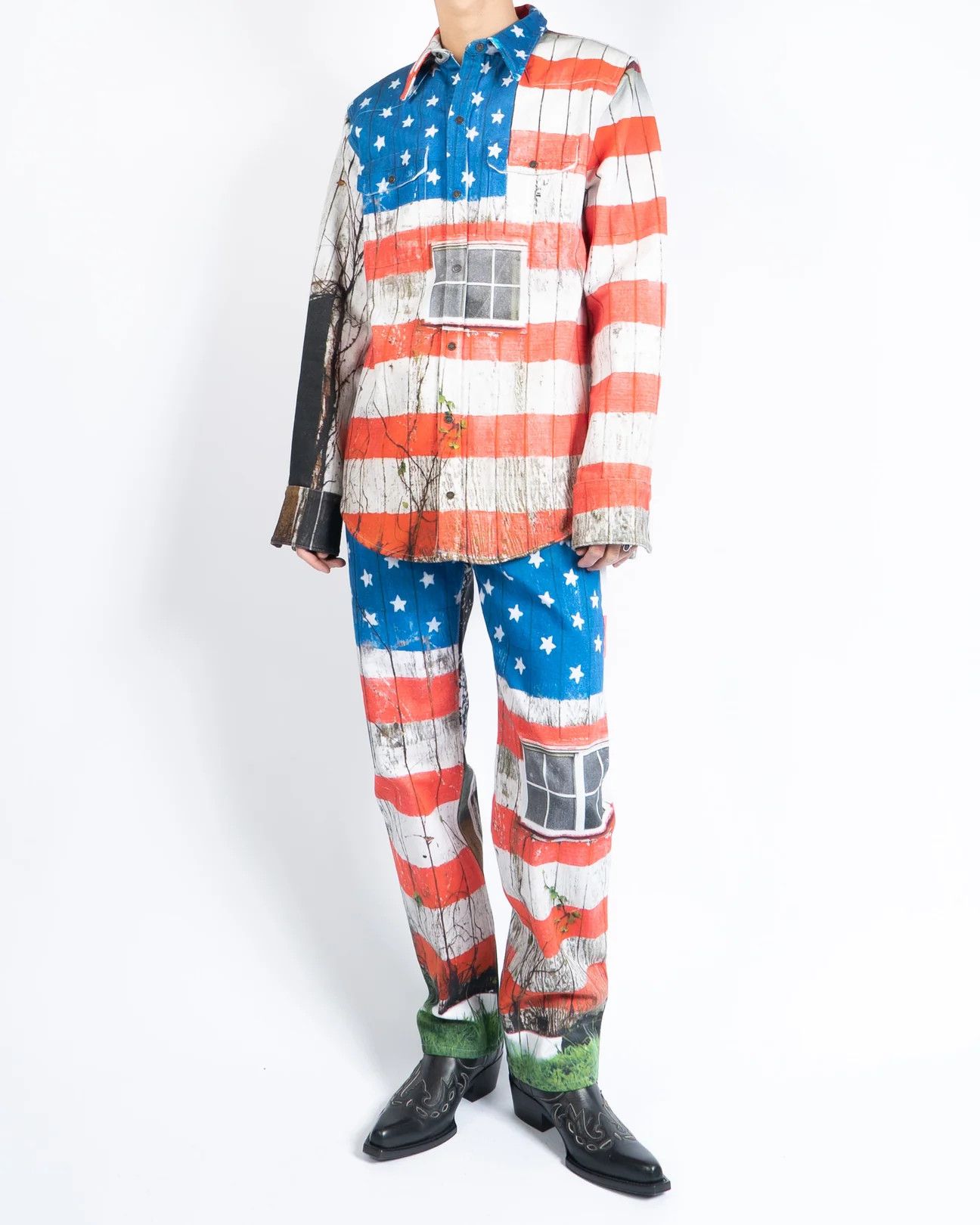 American Flag Printed Denim