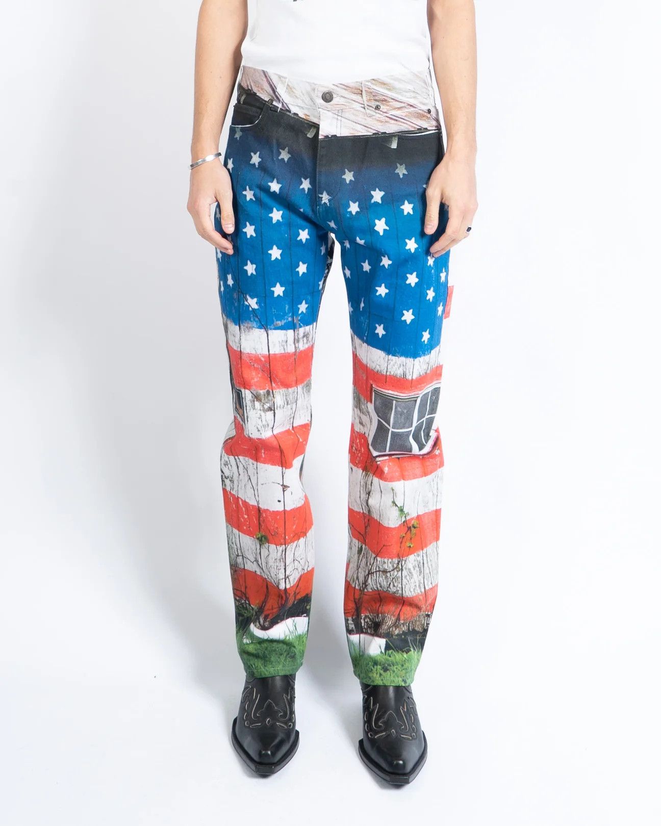 American Flag Printed Denim