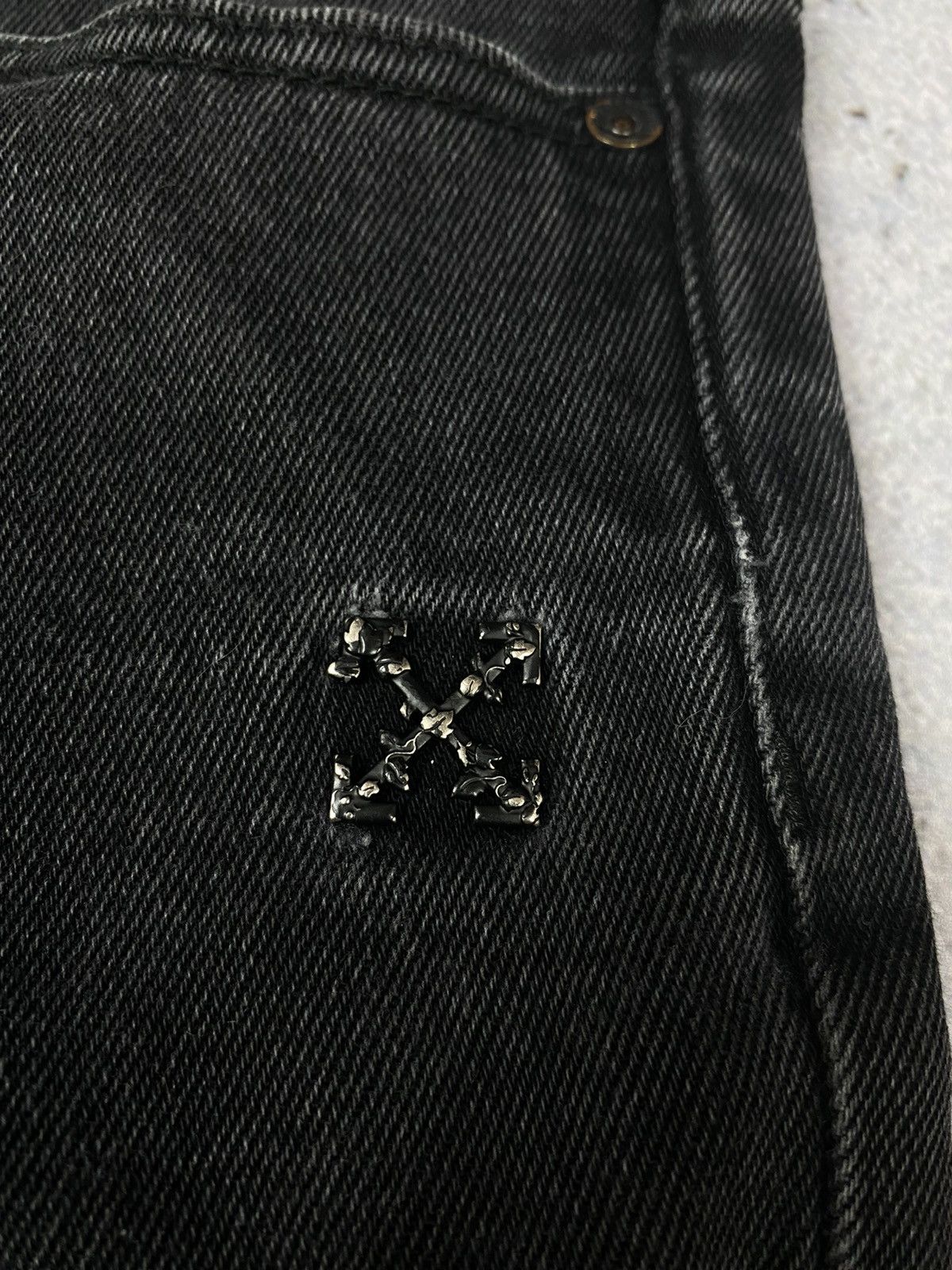 Off-White × Virgil Abloh Off White denim jeans logo pants spray Size US 29 - 3 Thumbnail