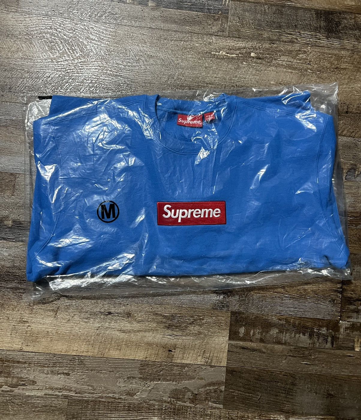 Supreme Supreme Box Logo crewneck sweatshirt blue | Grailed