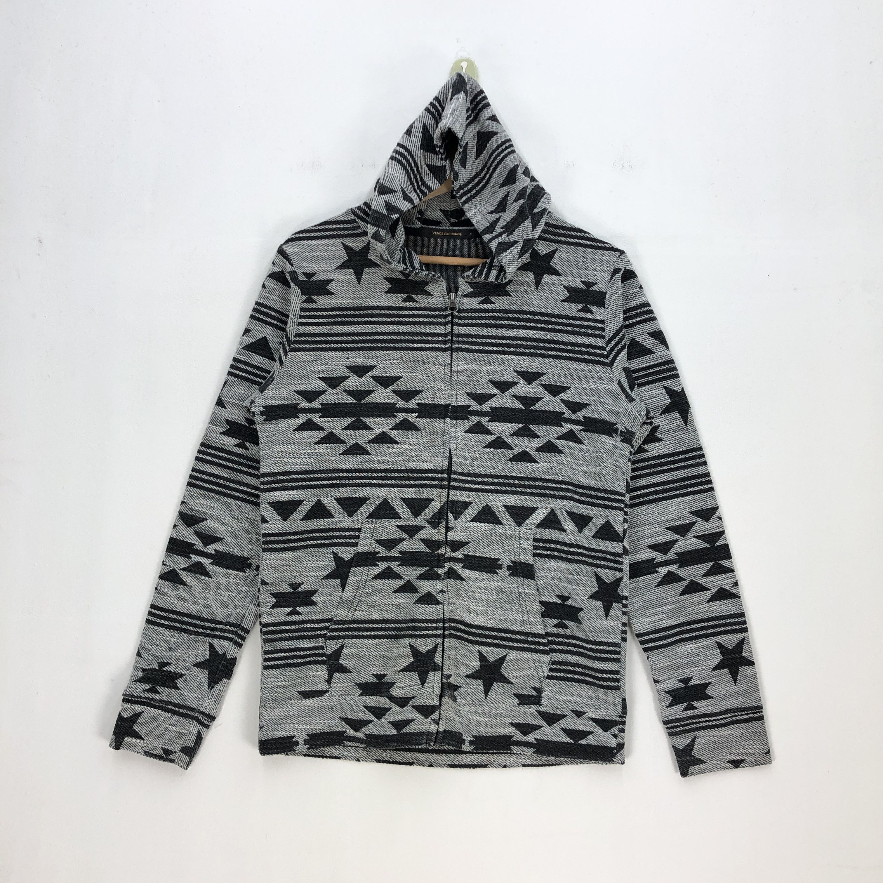 Vintage Navajo Motive Sweater Native Zipper Sweatshirt