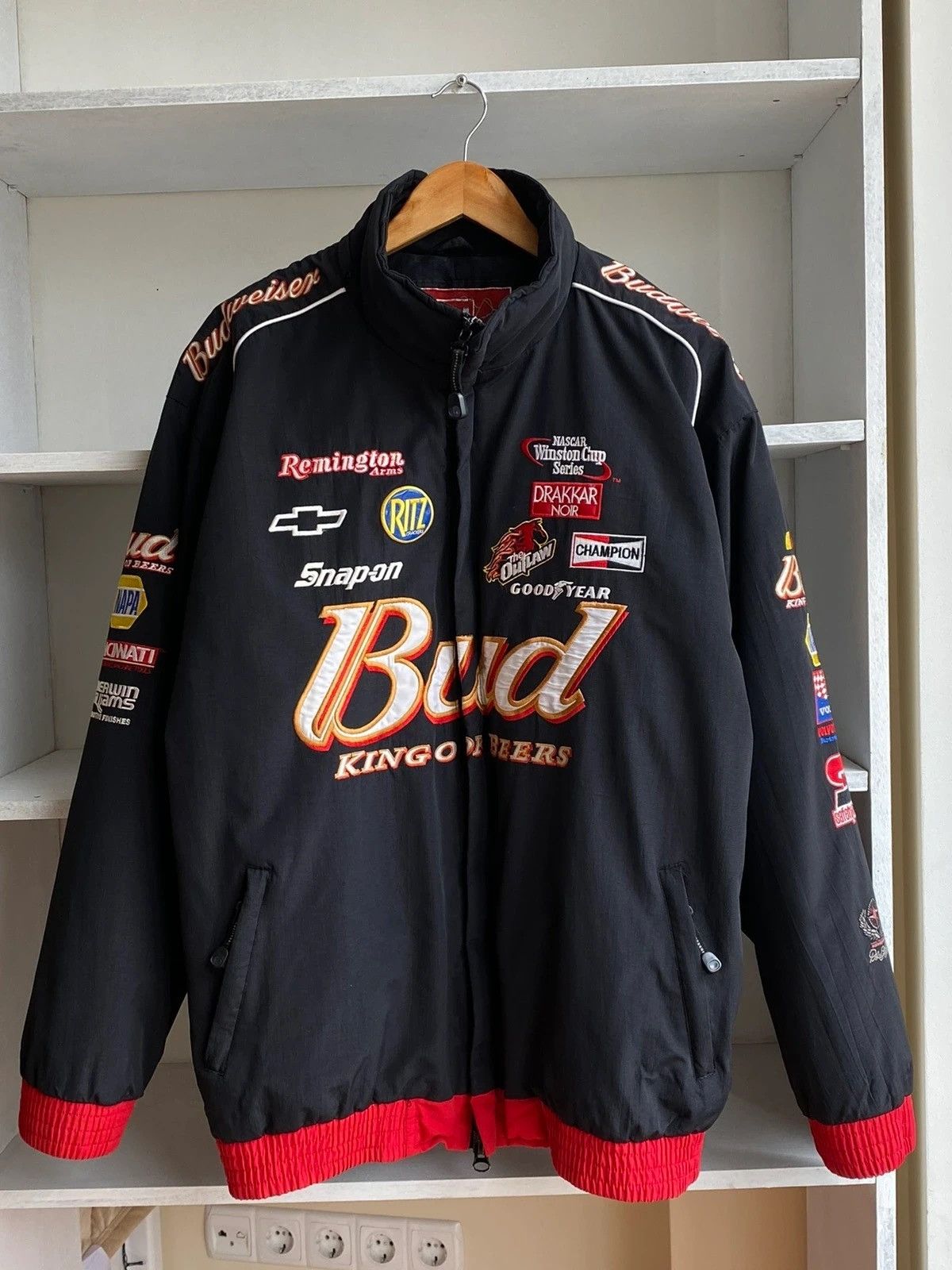 Vintage budweiser nascar jacket hotsell