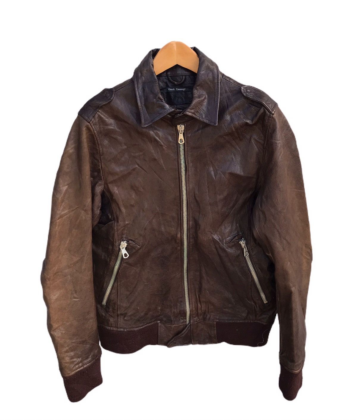 Japanese Brand Back tannage leather jacket zipp lampo Size US S / EU 44-46 / 1 - 1 Thumbnail