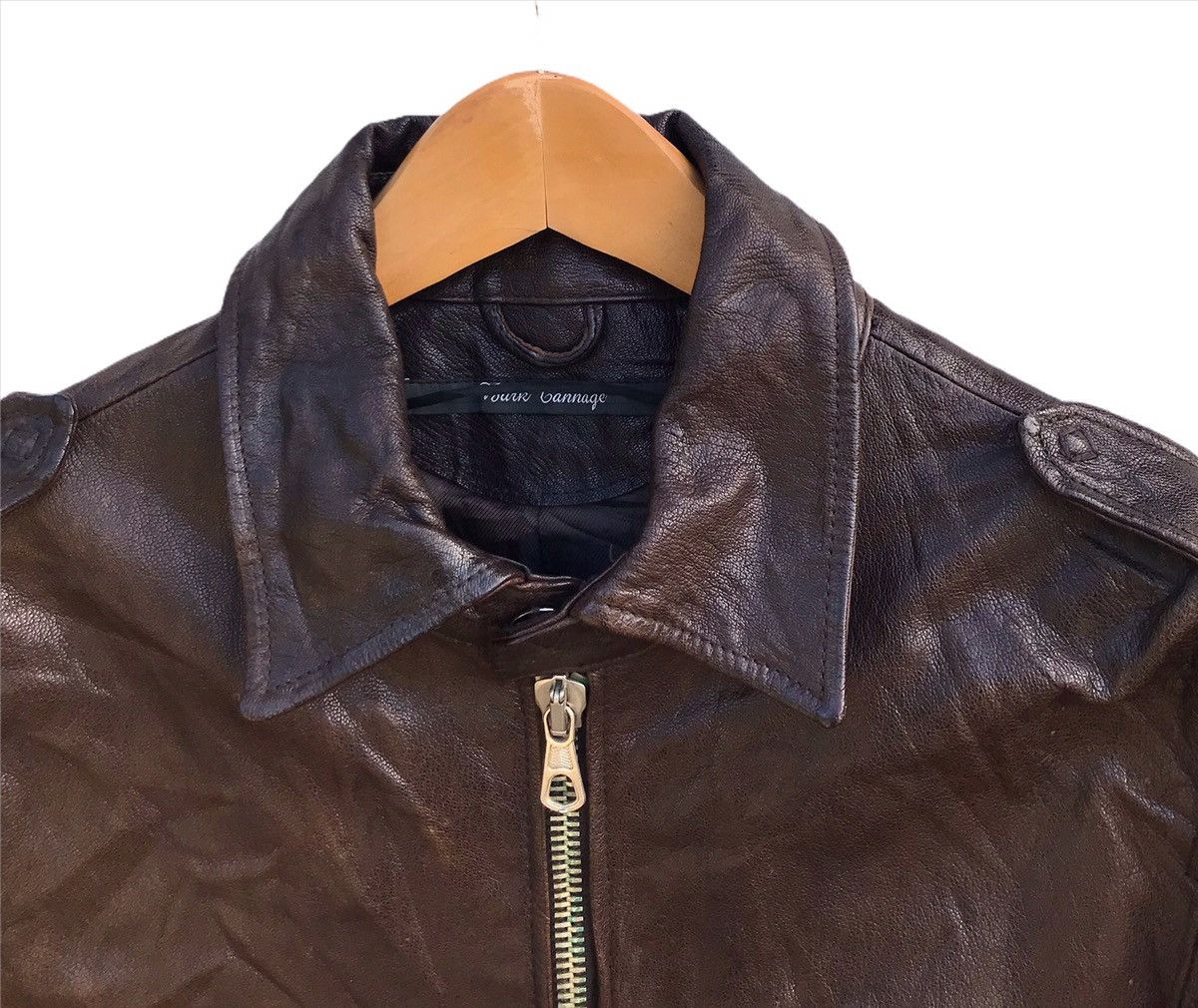 Japanese Brand Back tannage leather jacket zipp lampo Size US S / EU 44-46 / 1 - 2 Thumbnail