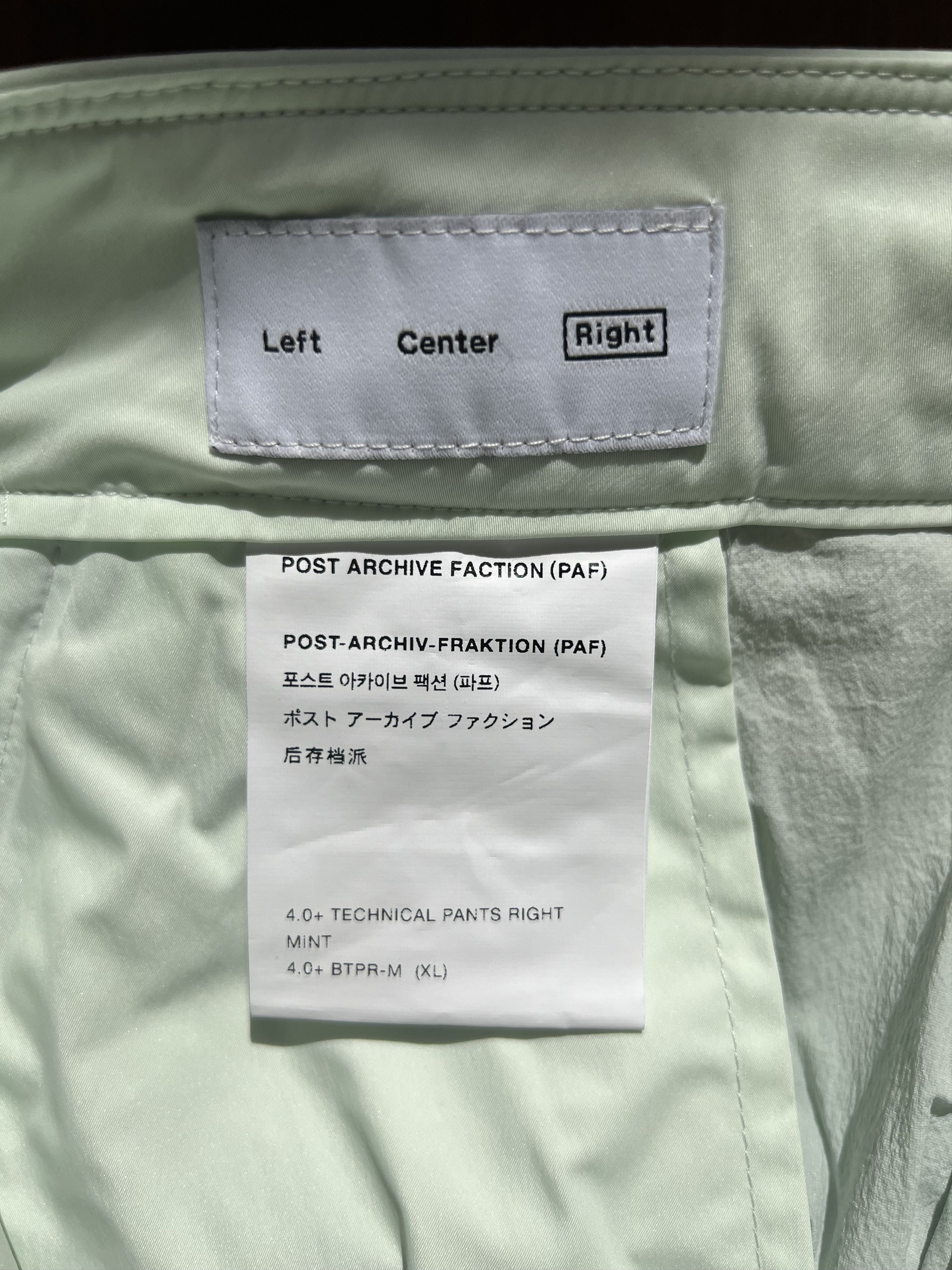 POST ARCHIVE FACTION (PAF) 💚 Post Archive Faction 4.0+ Technical Pants Right Mint NEW Size US 36 / EU 52 - 11 Thumbnail