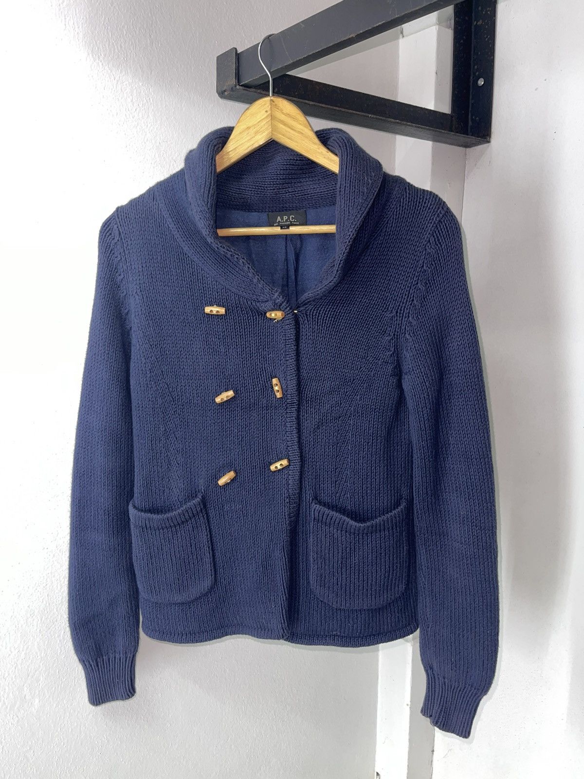 A.P.C. APC Knitted Duffle Shawl Colar Jacket Size US XS / EU 42 / 0 - 2 Thumbnail