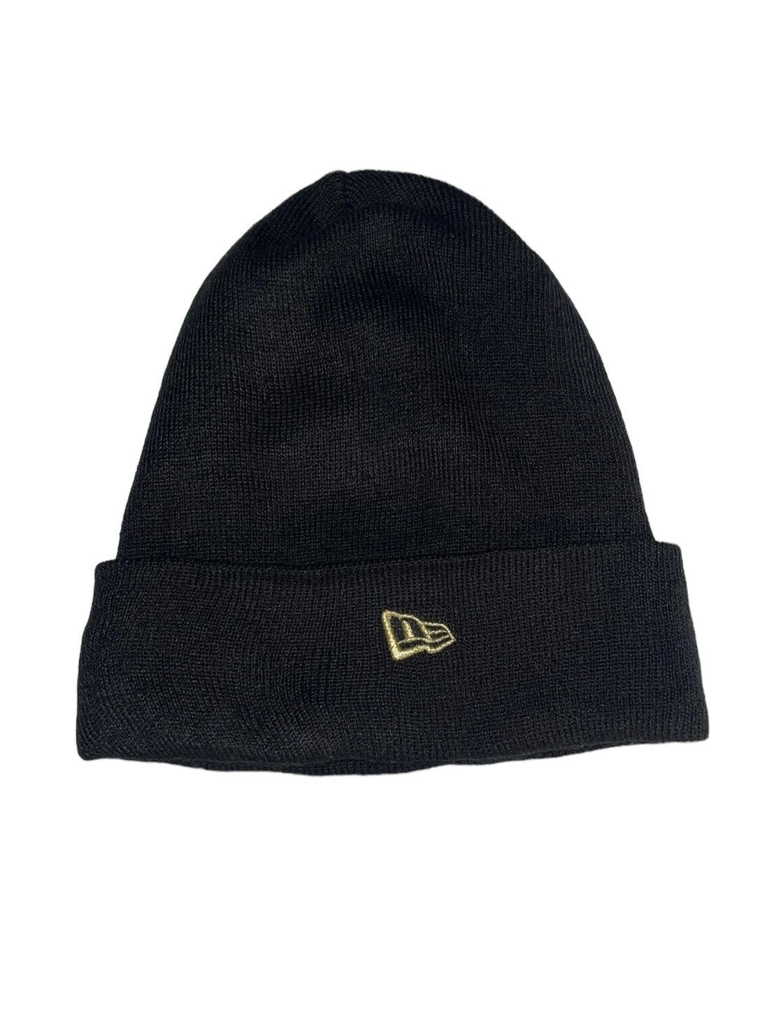 image of New Era Gold Logo Beanie in Black, Men's
