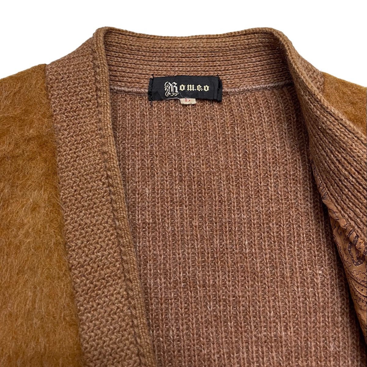 Vintage 70s Romeo Mohair Knitted Cardigan Jacket Size US L / EU 52-54 / 3 - 9 Thumbnail
