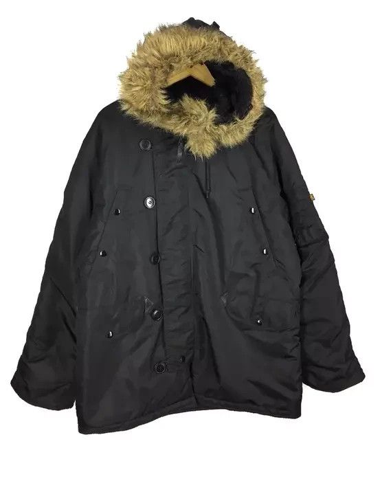 image of Vintage Alpha Industries Winter Session Parkas Jacket in Black, Men's (Size Medium)