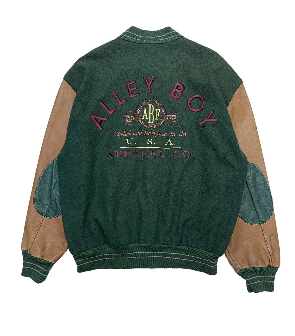 Japanese Brand Vintage 80s Alley Boy Wool Leather Varsity jacket Size US M / EU 48-50 / 2 - 2 Thumbnail