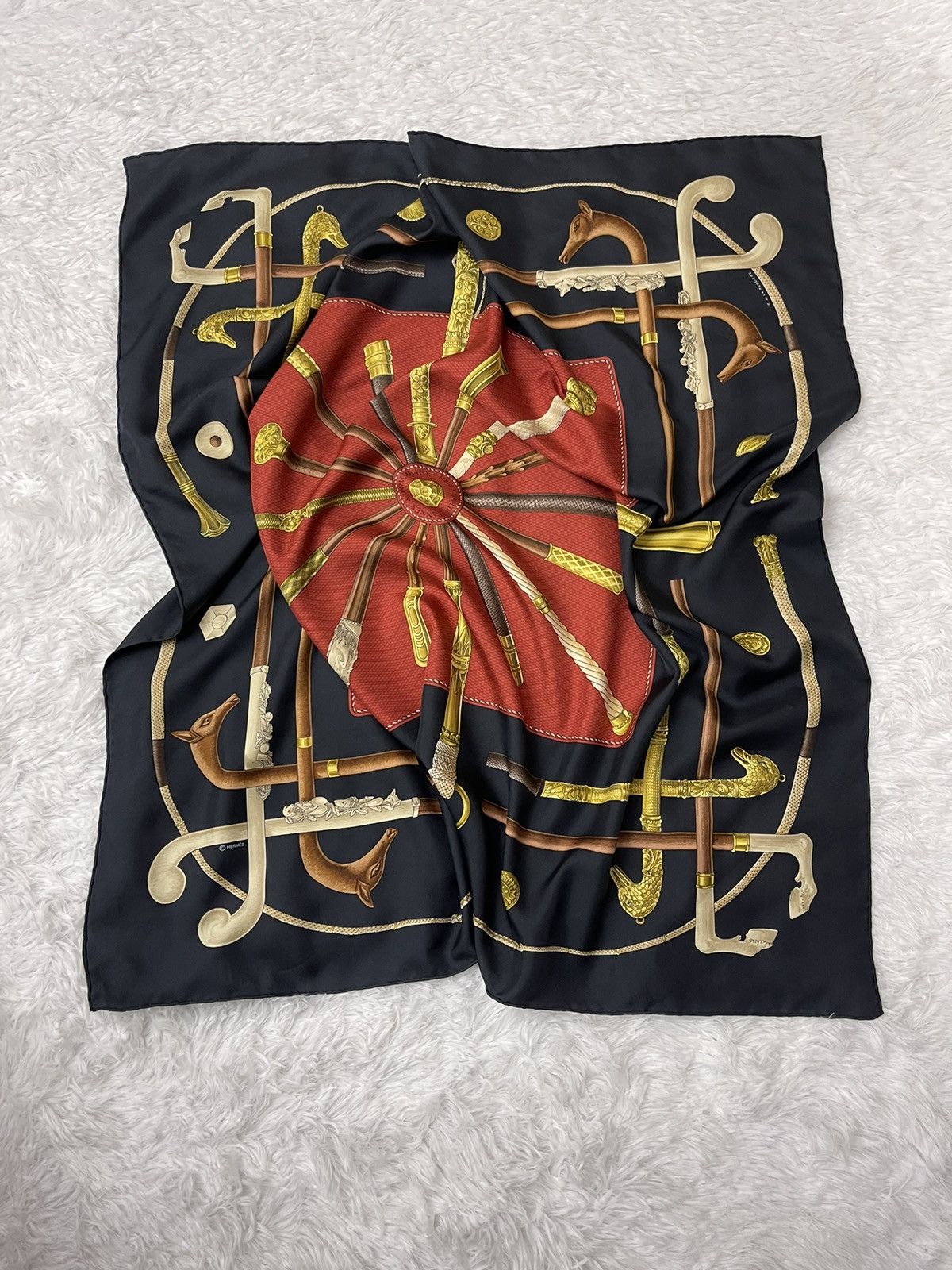 Hermes Vintage Hermes Francoise De La Perreire Silk Scarves Size ONE SIZE - 9 Thumbnail