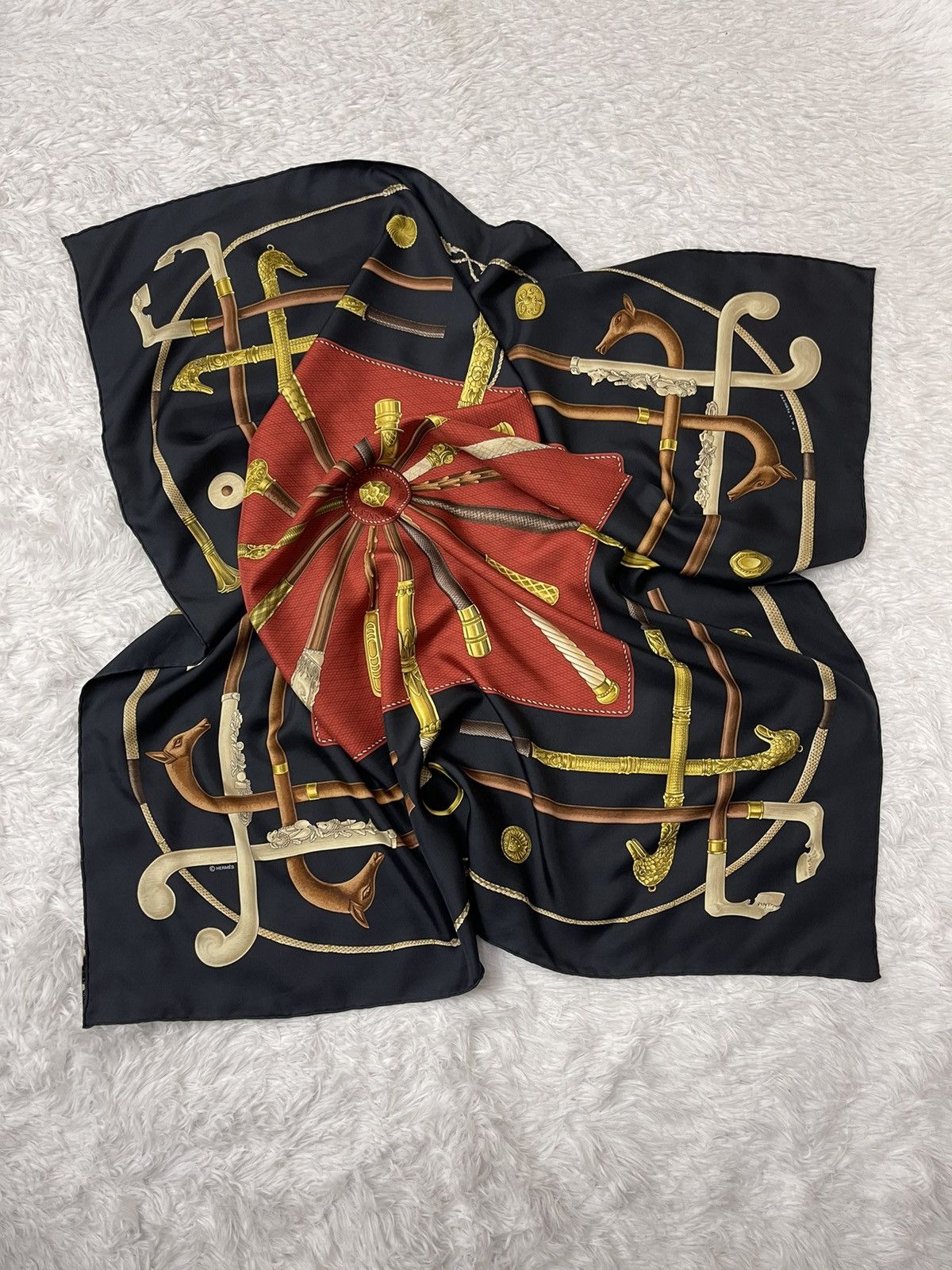 Hermes Vintage Hermes Francoise De La Perreire Silk Scarves Size ONE SIZE - 2 Thumbnail