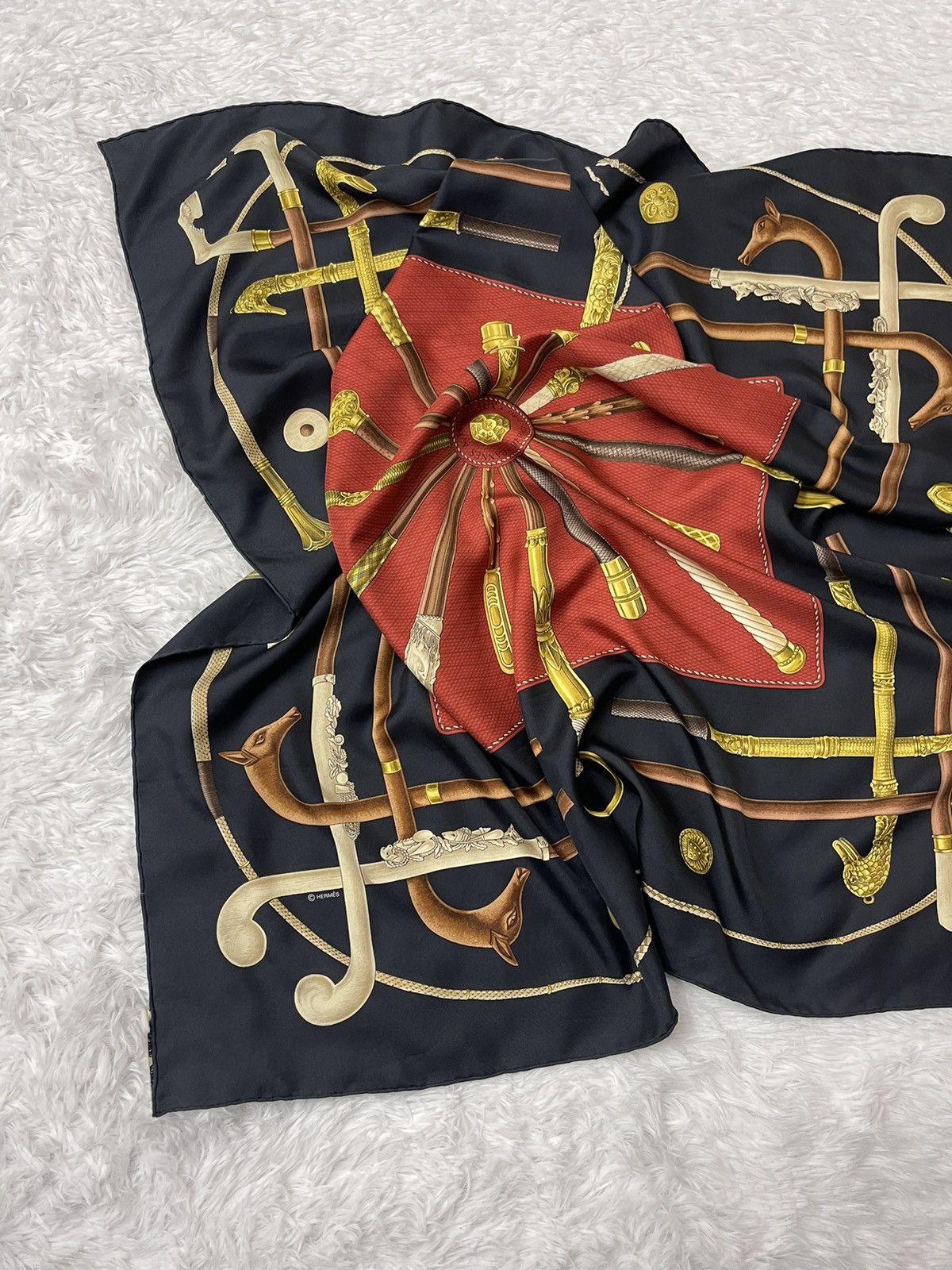 Hermes Vintage Hermes Francoise De La Perreire Silk Scarves Size ONE SIZE - 7 Thumbnail