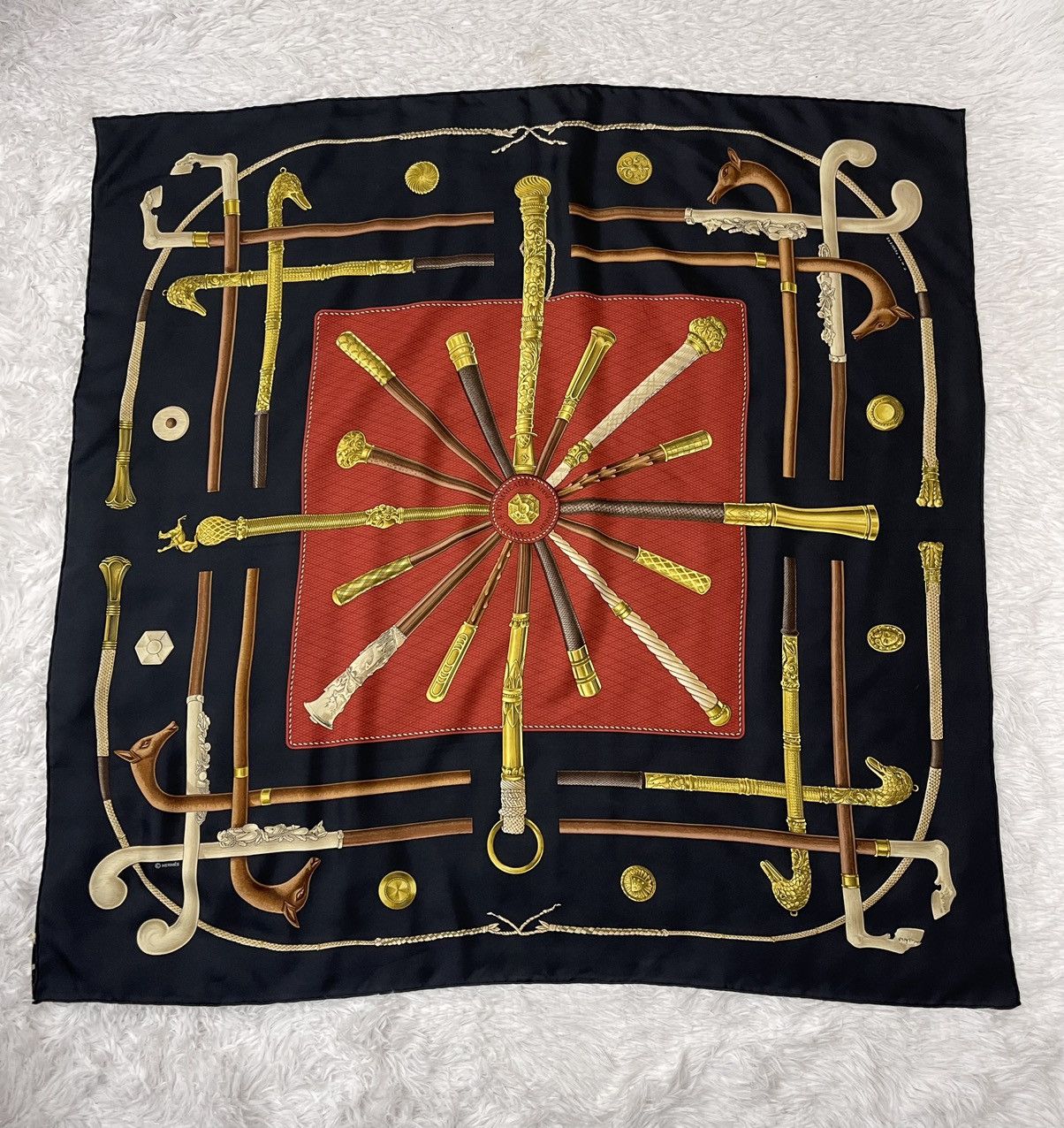Hermes Vintage Hermes Francoise De La Perreire Silk Scarves Size ONE SIZE - 3 Thumbnail