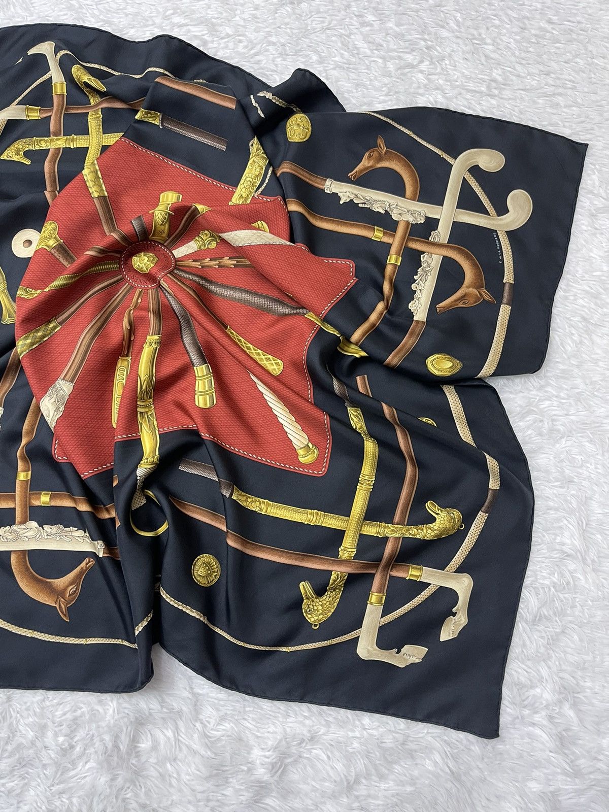 Hermes Vintage Hermes Francoise De La Perreire Silk Scarves Size ONE SIZE - 8 Thumbnail