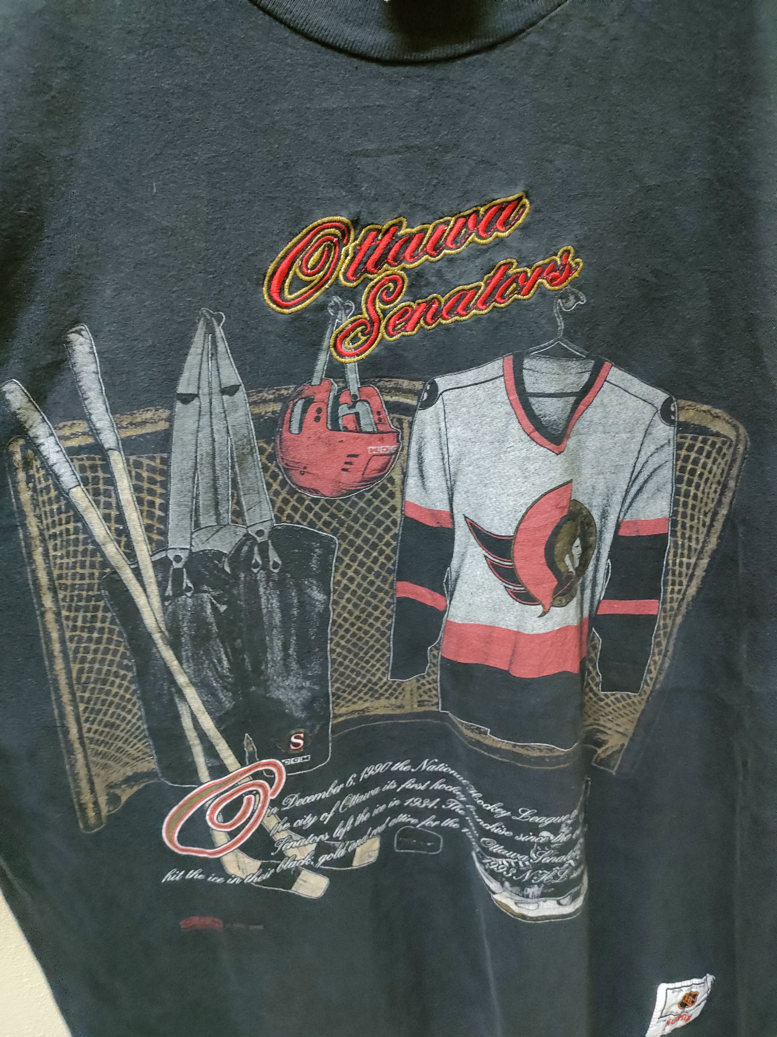 NHL × Nutmeg × Vintage Vintage NHL Ottawa Senators Nutmeg T-shirt Size US XL / EU 56 / 4 - 4 Thumbnail