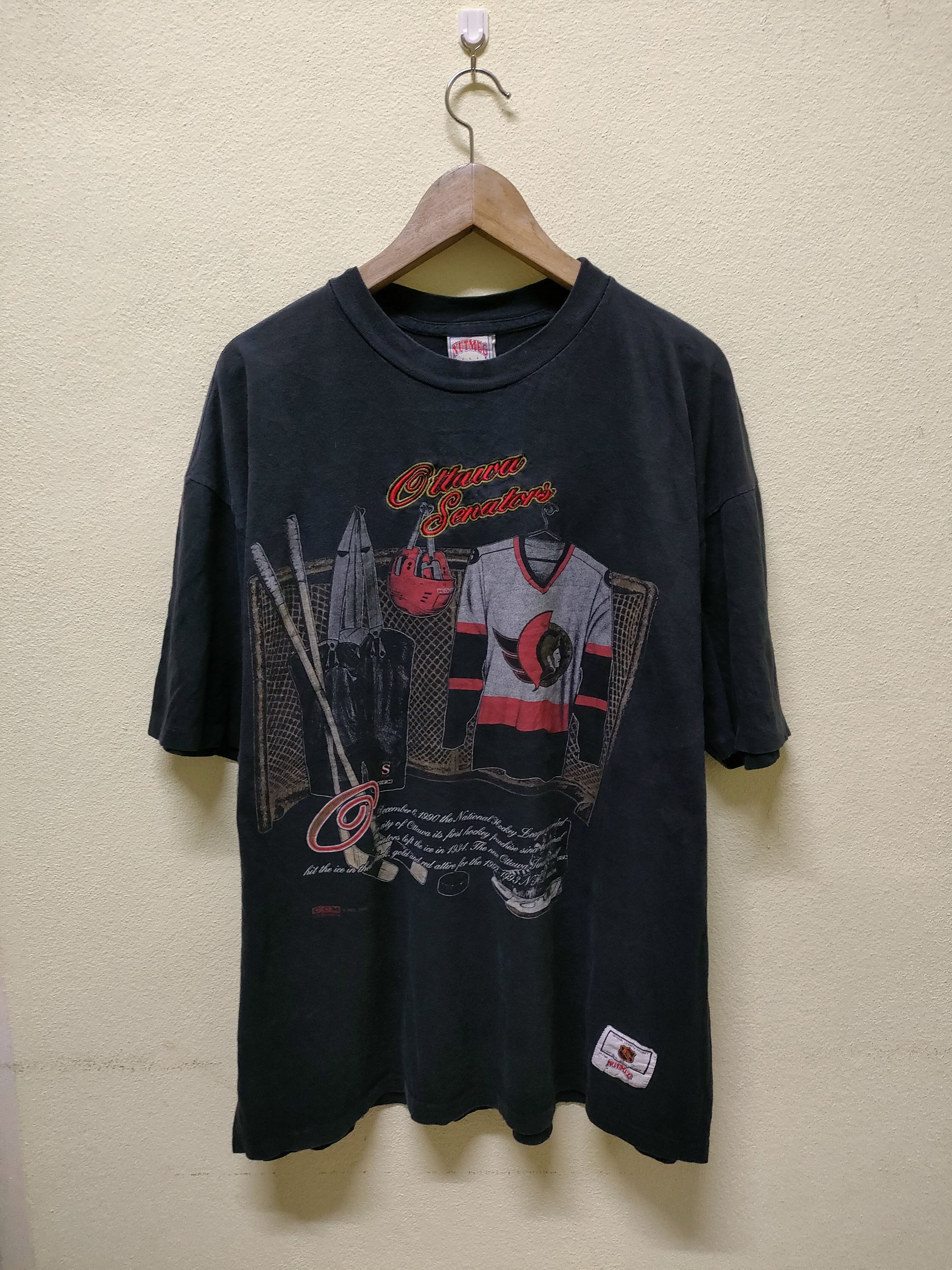 NHL × Nutmeg × Vintage Vintage NHL Ottawa Senators Nutmeg T-shirt Size US XL / EU 56 / 4 - 1 Thumbnail