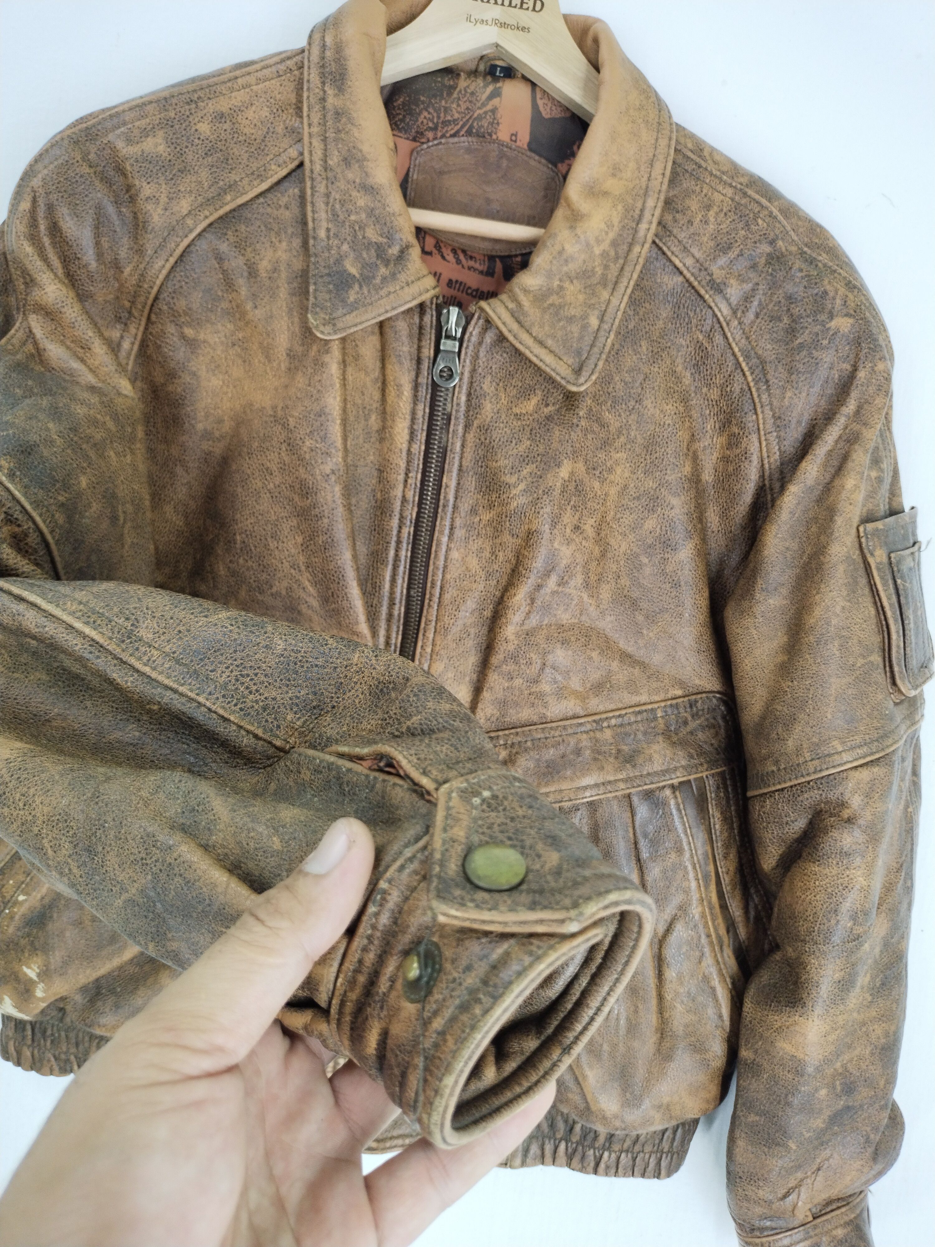 If Six Was Nine × Vintage VTG COWHIDE LEATHER JACKET JEAN DEEN X MARILYN MONROE Size US L / EU 52-54 / 3 - 6 Thumbnail