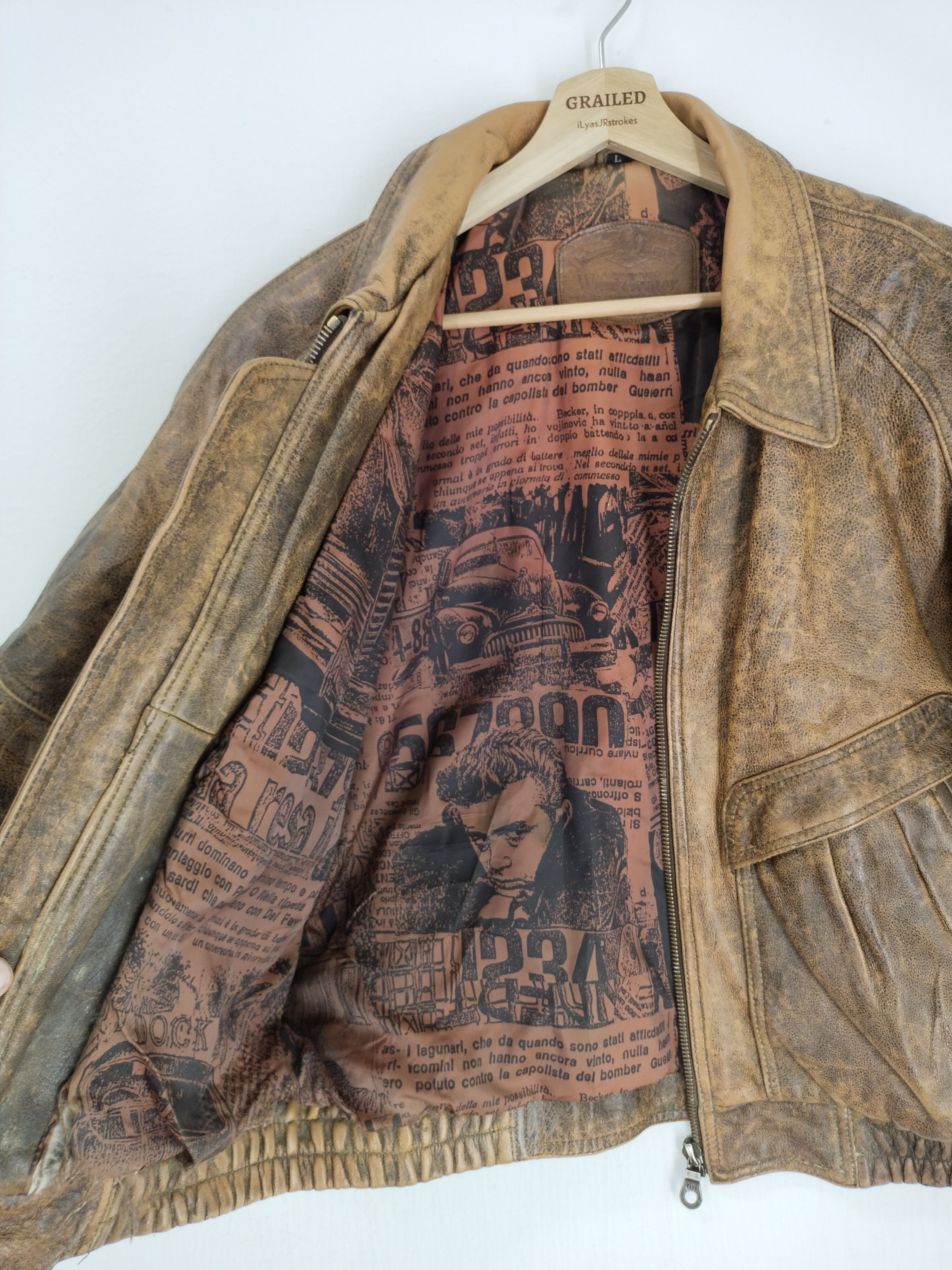 If Six Was Nine × Vintage VTG COWHIDE LEATHER JACKET JEAN DEEN X MARILYN MONROE Size US L / EU 52-54 / 3 - 2 Thumbnail