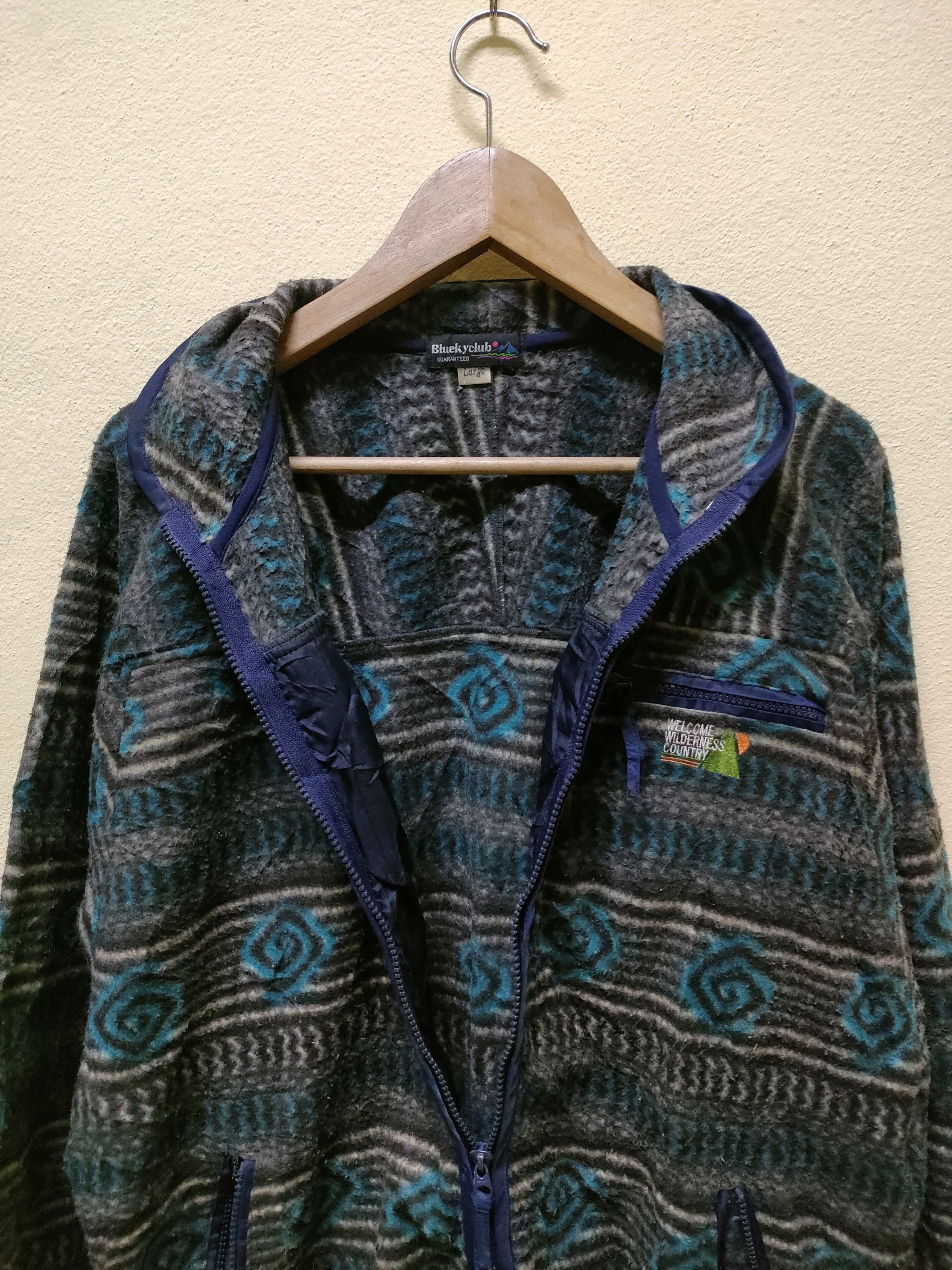 Vintage Bluekyclub Zipper Fleece Jacket Size US L / EU 52-54 / 3 - 4 Thumbnail