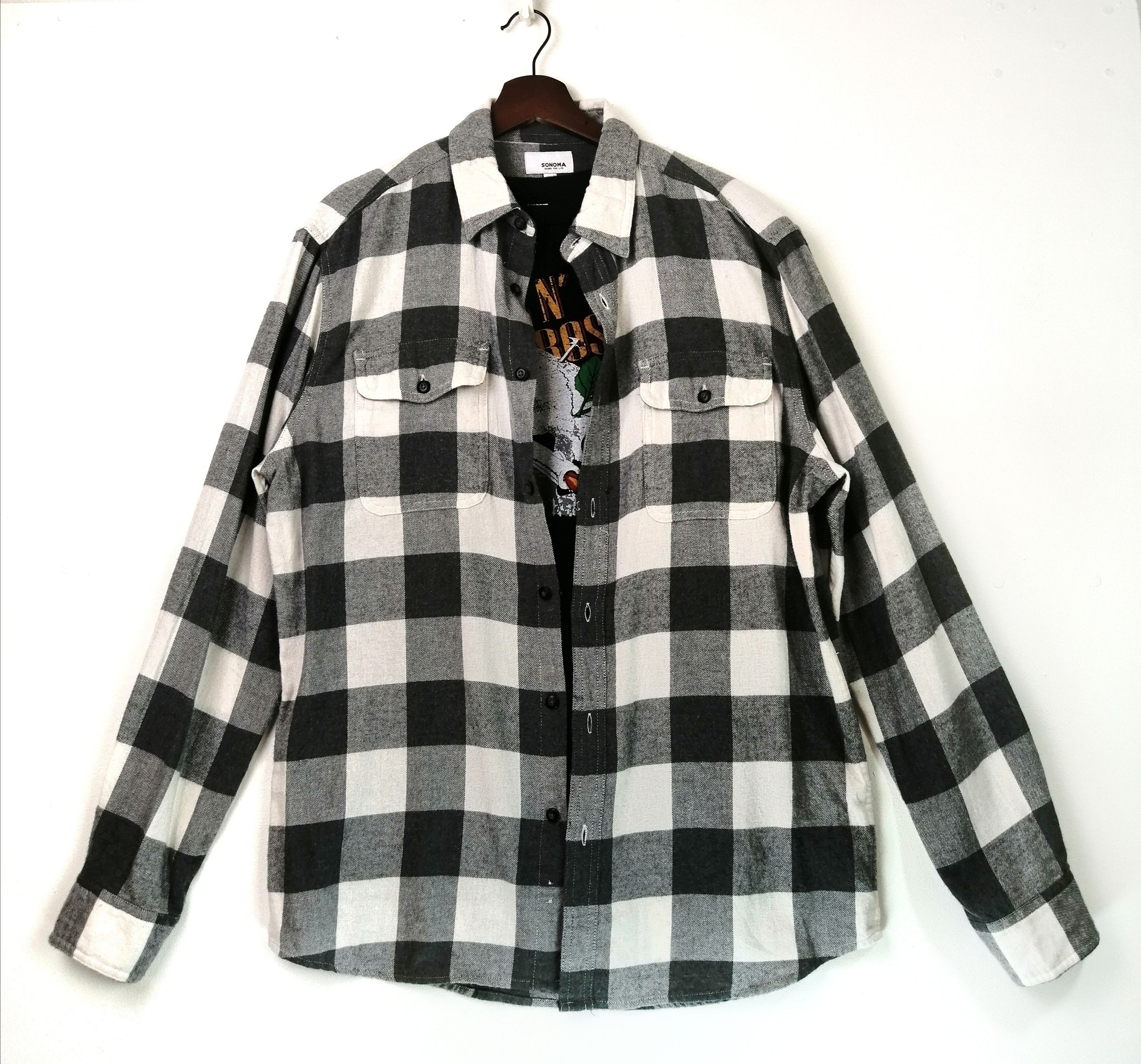 Flannel Vintage Sonoma Cheecked Button Up Size US M / EU 48-50 / 2 - 1 Thumbnail