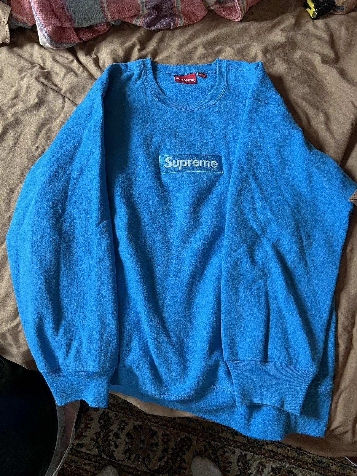 Supreme Supreme Box Logo Crewneck Bright Royal Size US XL / EU 56 / 4 - 2 Thumbnail