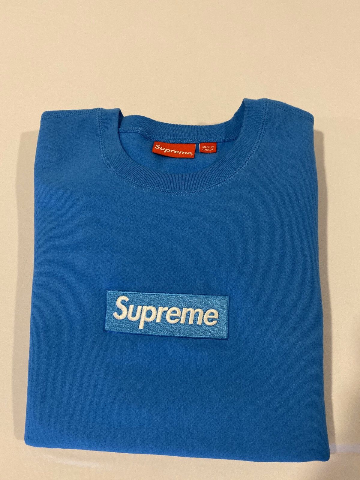 image of Supreme Box Logo Crewneck Bright Royal, Men's (Size XL)