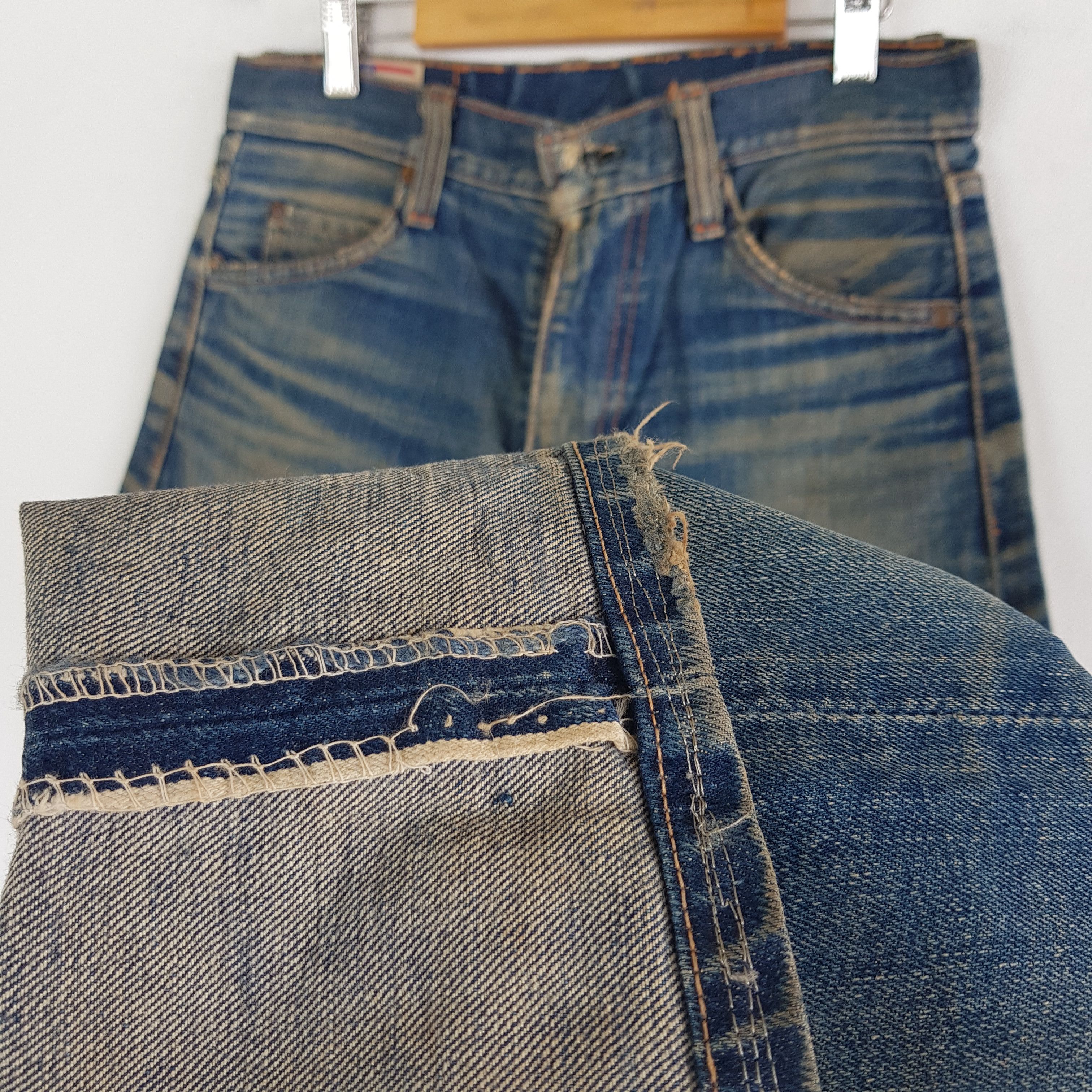 Japanese Brand Distressed 70s Selvedge Bobson Jeans Redline Bobson Denim Size 26" / US 2 / IT 38 - 11 Thumbnail