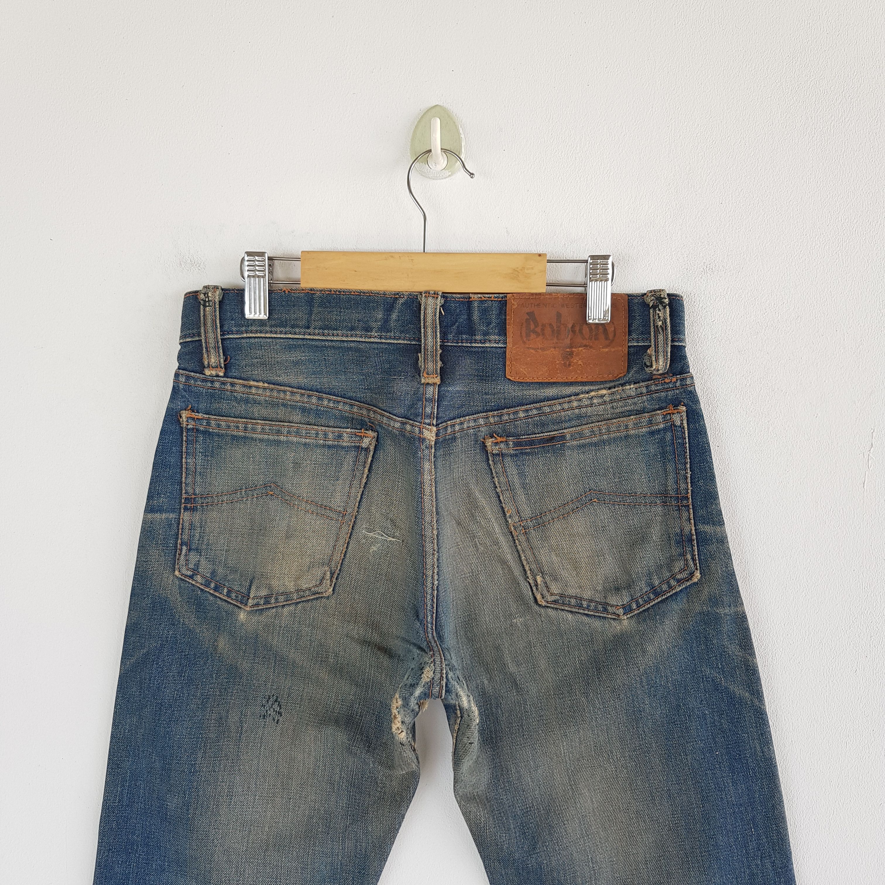 Japanese Brand Distressed 70s Selvedge Bobson Jeans Redline Bobson Denim Size 26" / US 2 / IT 38 - 4 Thumbnail