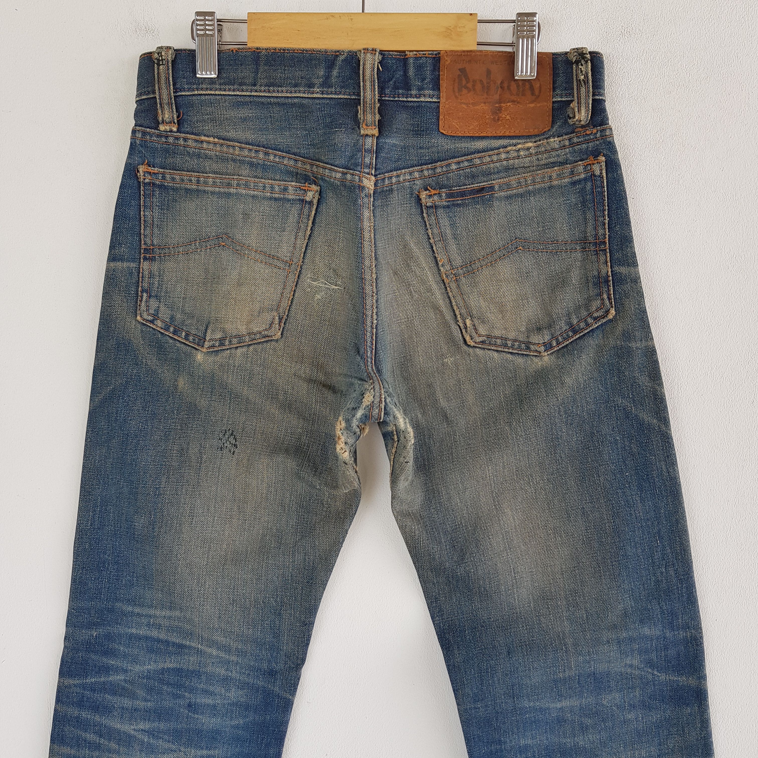 Japanese Brand Distressed 70s Selvedge Bobson Jeans Redline Bobson Denim Size 26" / US 2 / IT 38 - 5 Thumbnail