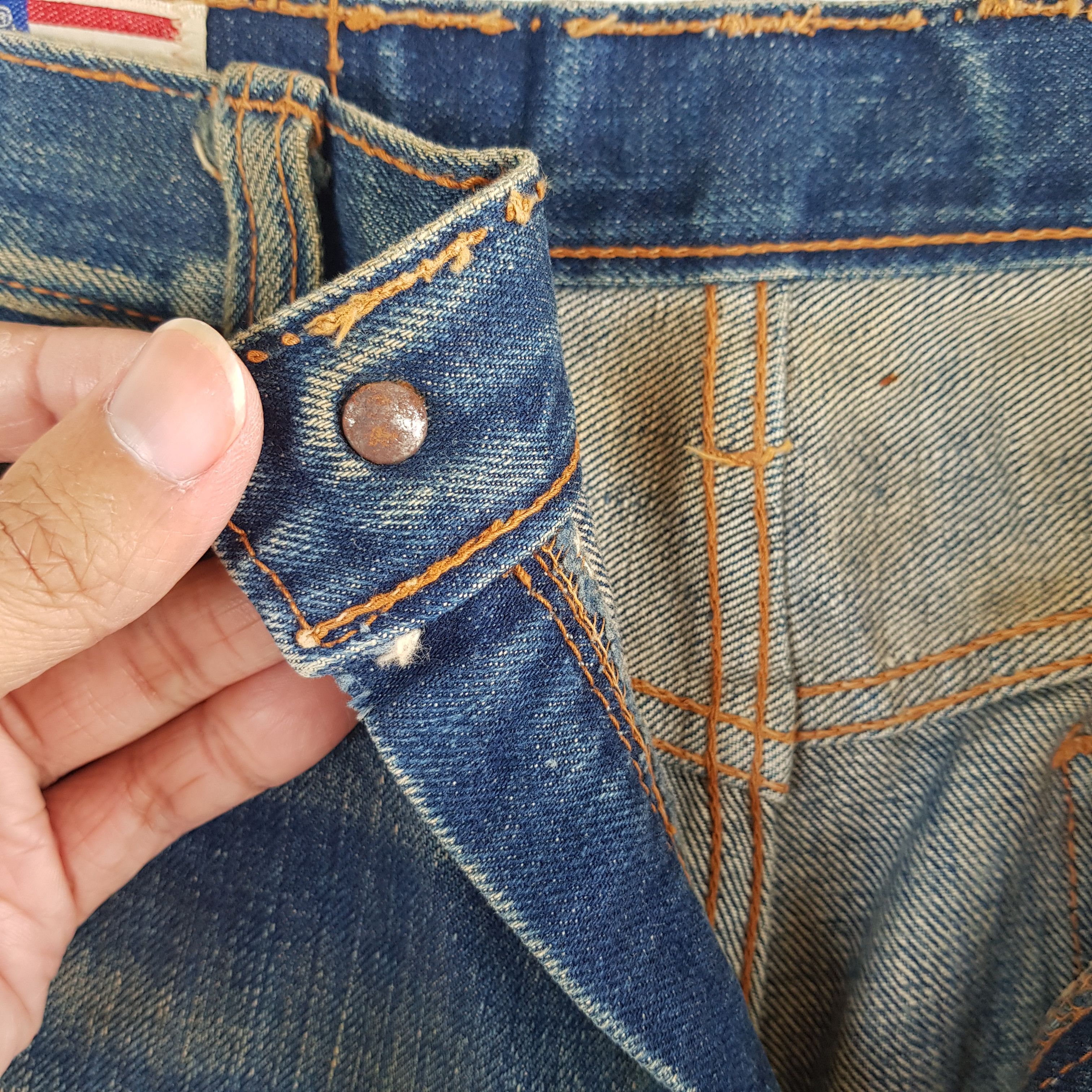 Japanese Brand Distressed 70s Selvedge Bobson Jeans Redline Bobson Denim Size 26" / US 2 / IT 38 - 9 Thumbnail