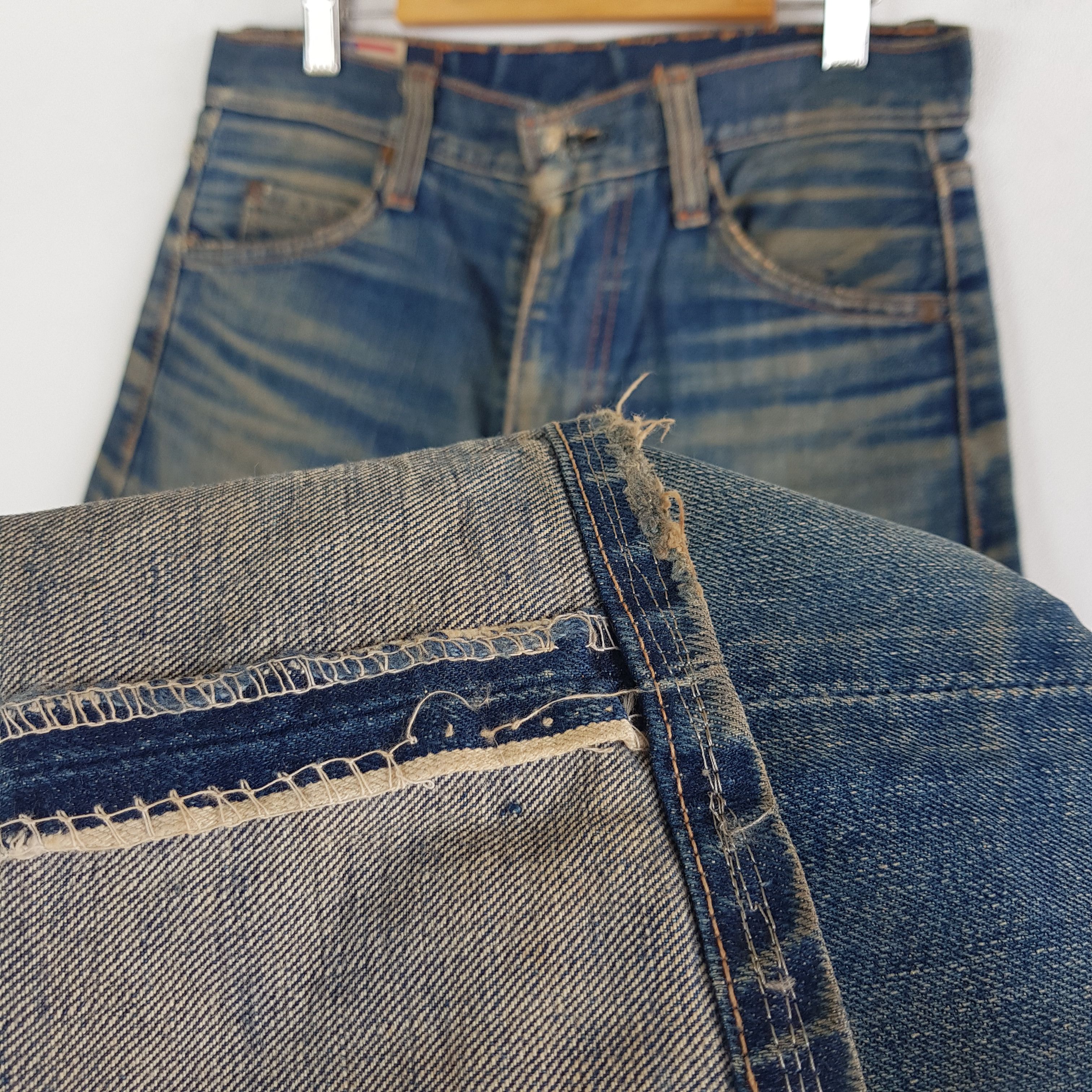 Japanese Brand Distressed 70s Selvedge Bobson Jeans Redline Bobson Denim Size 26" / US 2 / IT 38 - 10 Thumbnail