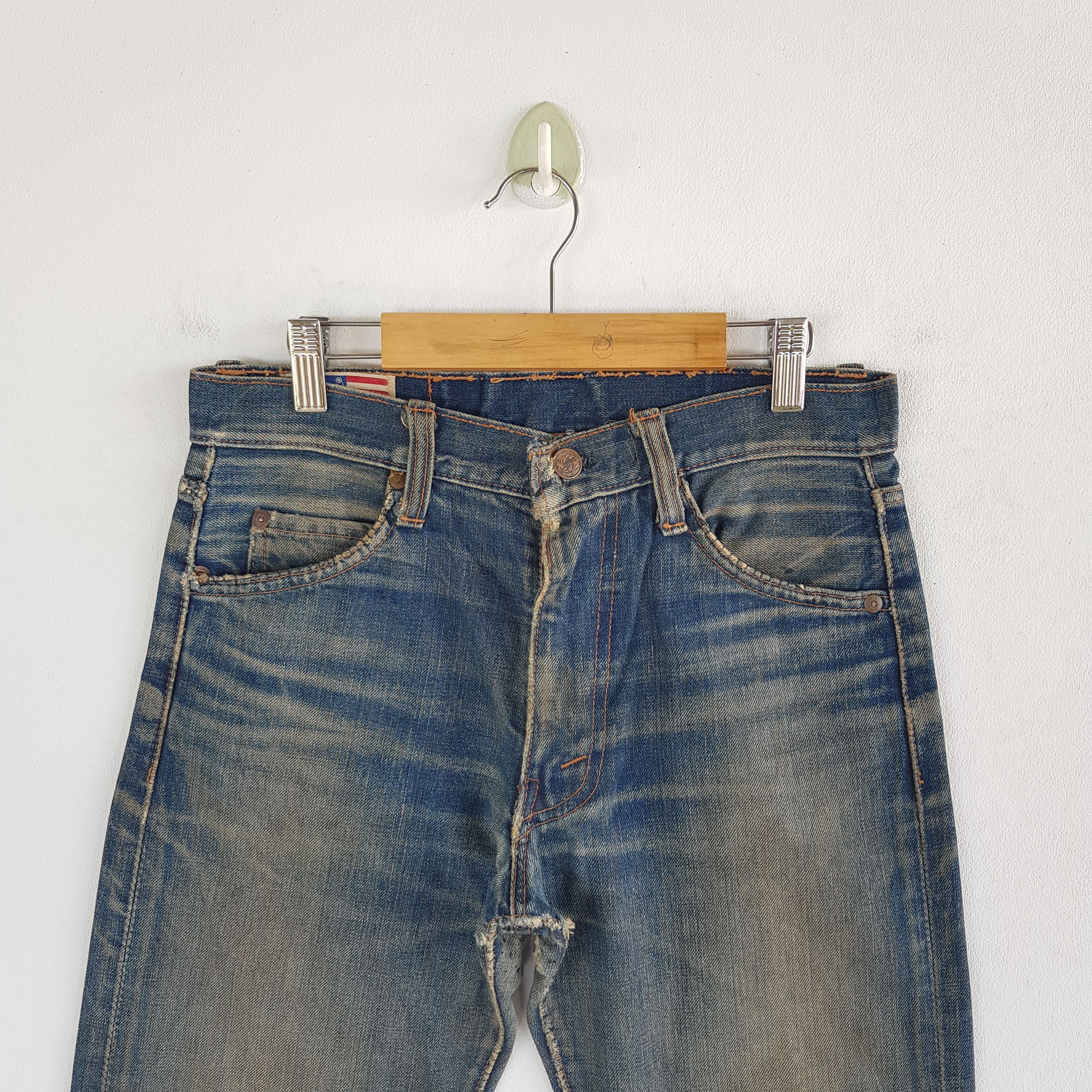 Japanese Brand Distressed 70s Selvedge Bobson Jeans Redline Bobson Denim Size 26" / US 2 / IT 38 - 3 Thumbnail