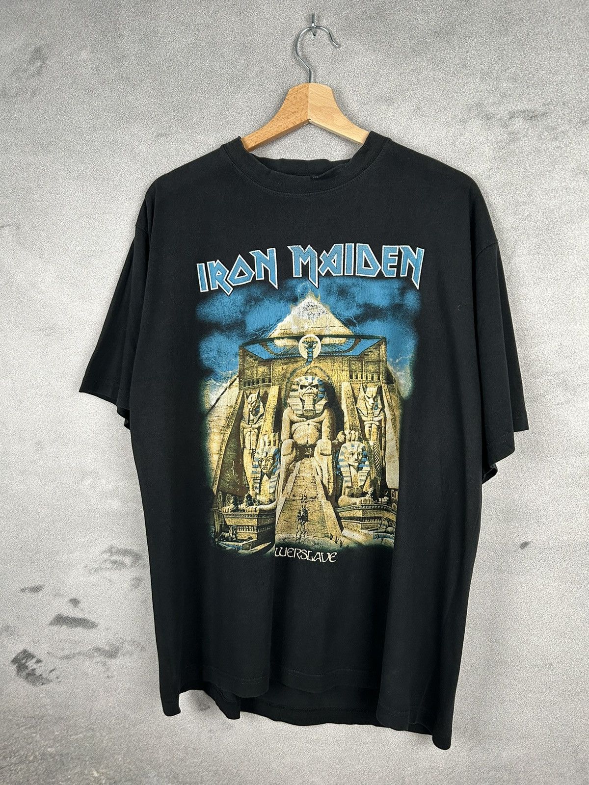 Band Tees Vintage Iron Maiden Powerslave Rock Band Graphic Tee Rare Size US XL / EU 56 / 4 - 2 Thumbnail